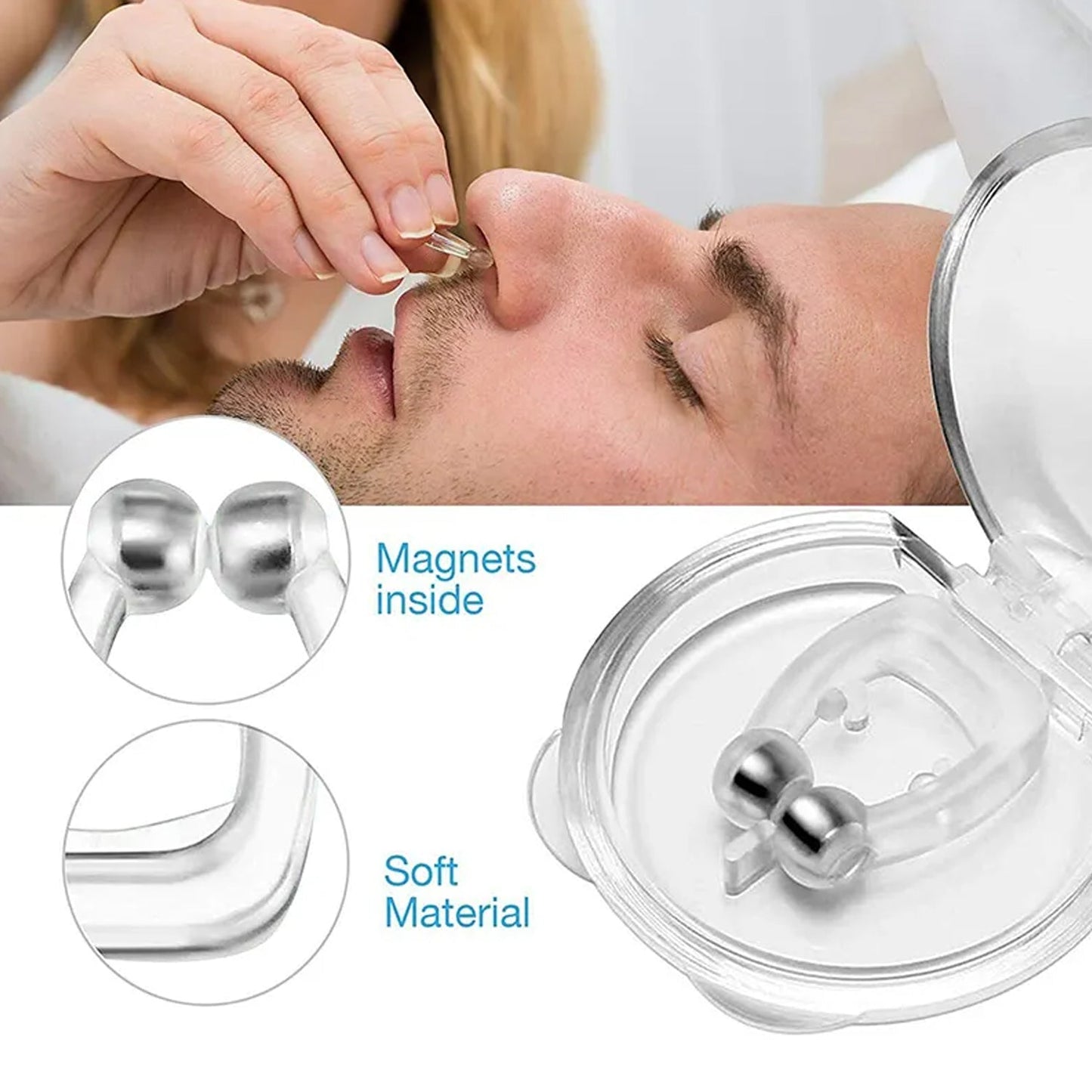 Lightweight nose clip for nasal airway opening
