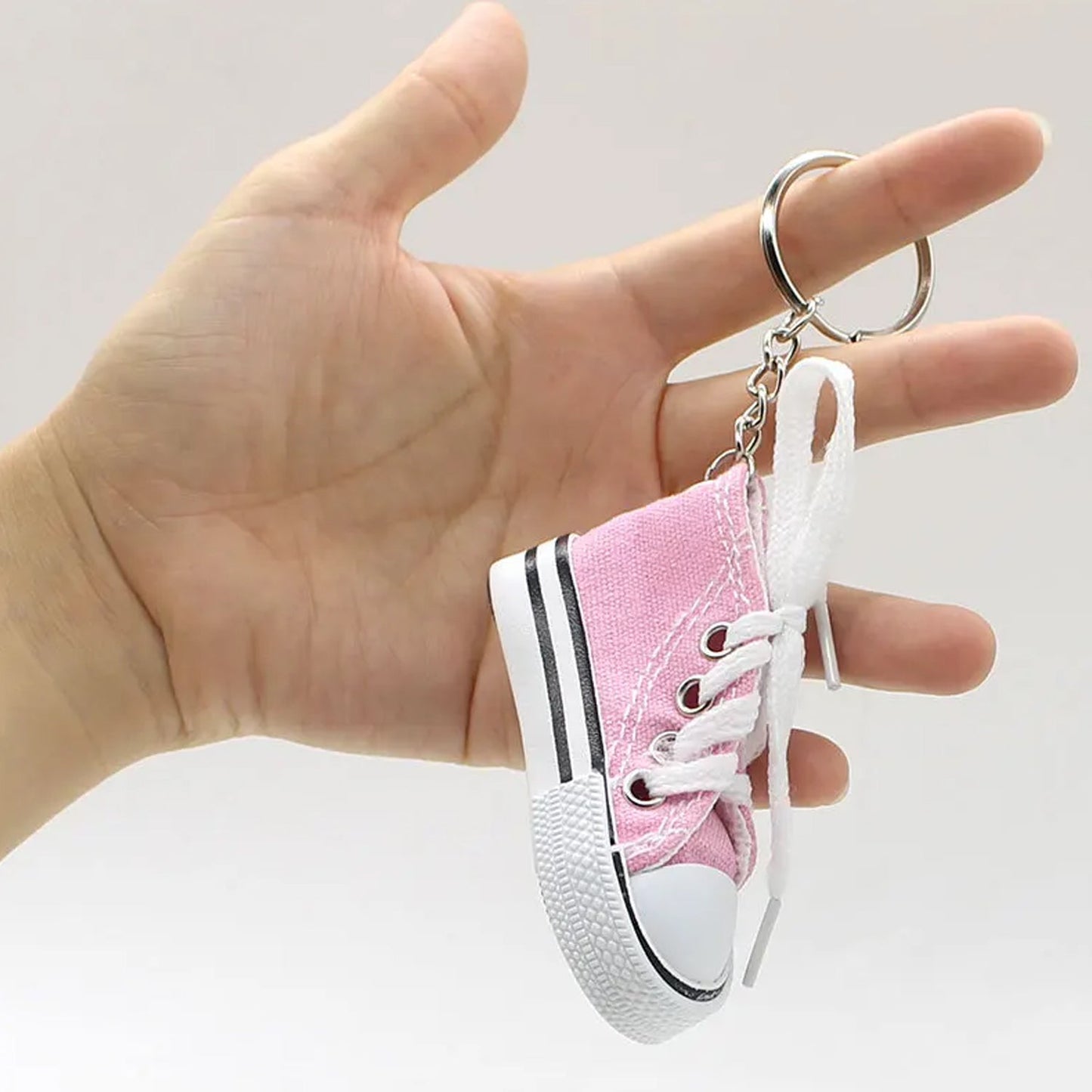 Converse inspired colorful mini shoe keychain lightweight