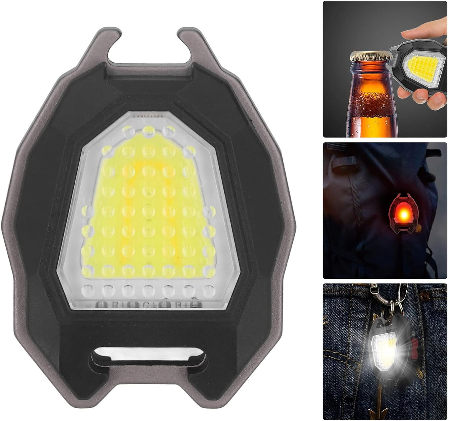 Outdoor rechargeable LED flashlight with cigarette lighter keychain