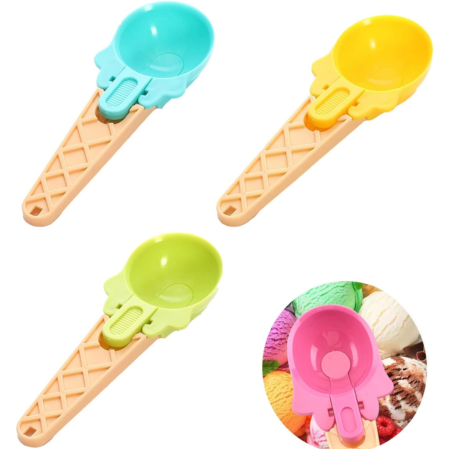 Two-piece durable ABS scoop set for serving fruits and desserts