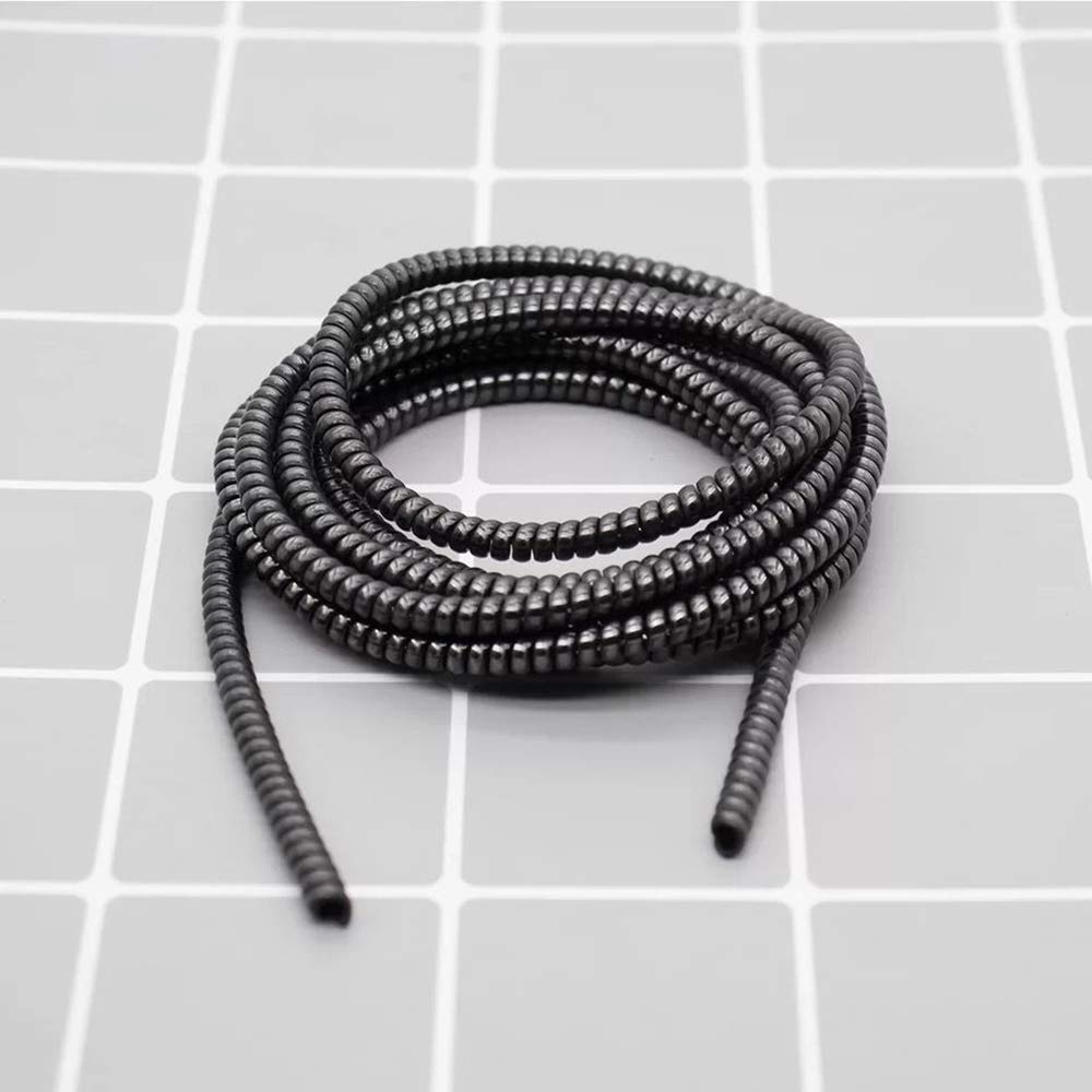 Metallic finish spiral cable protector wrap for USB and charger cords