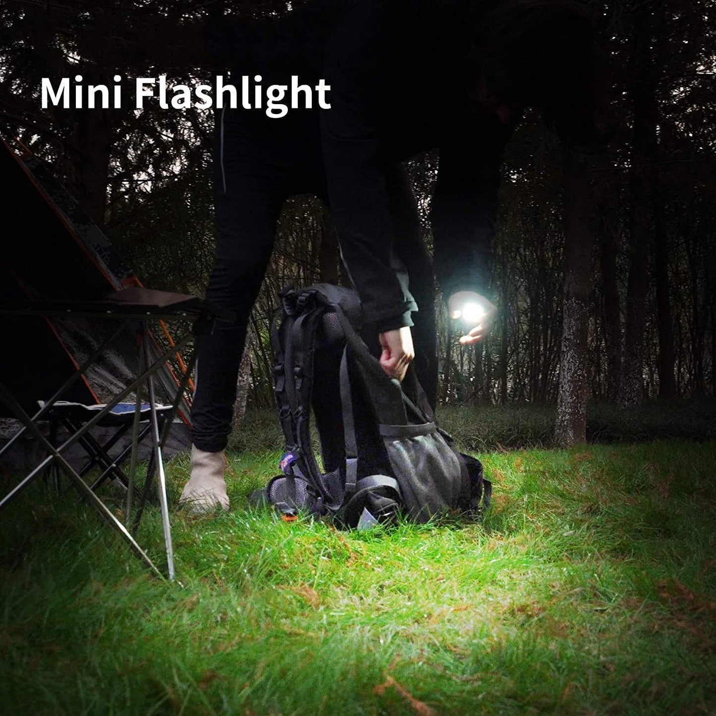 Mini LED flashlight keychain waterproof with folding stand