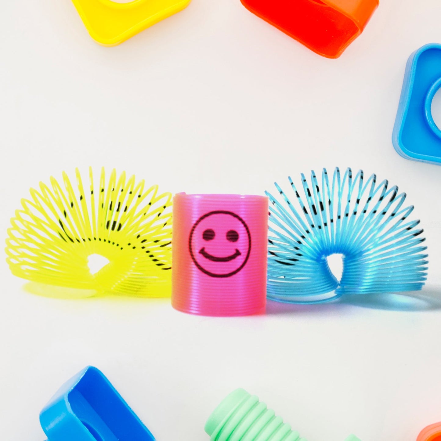 Portable magic smiley spring, fidget stress relief toy pack