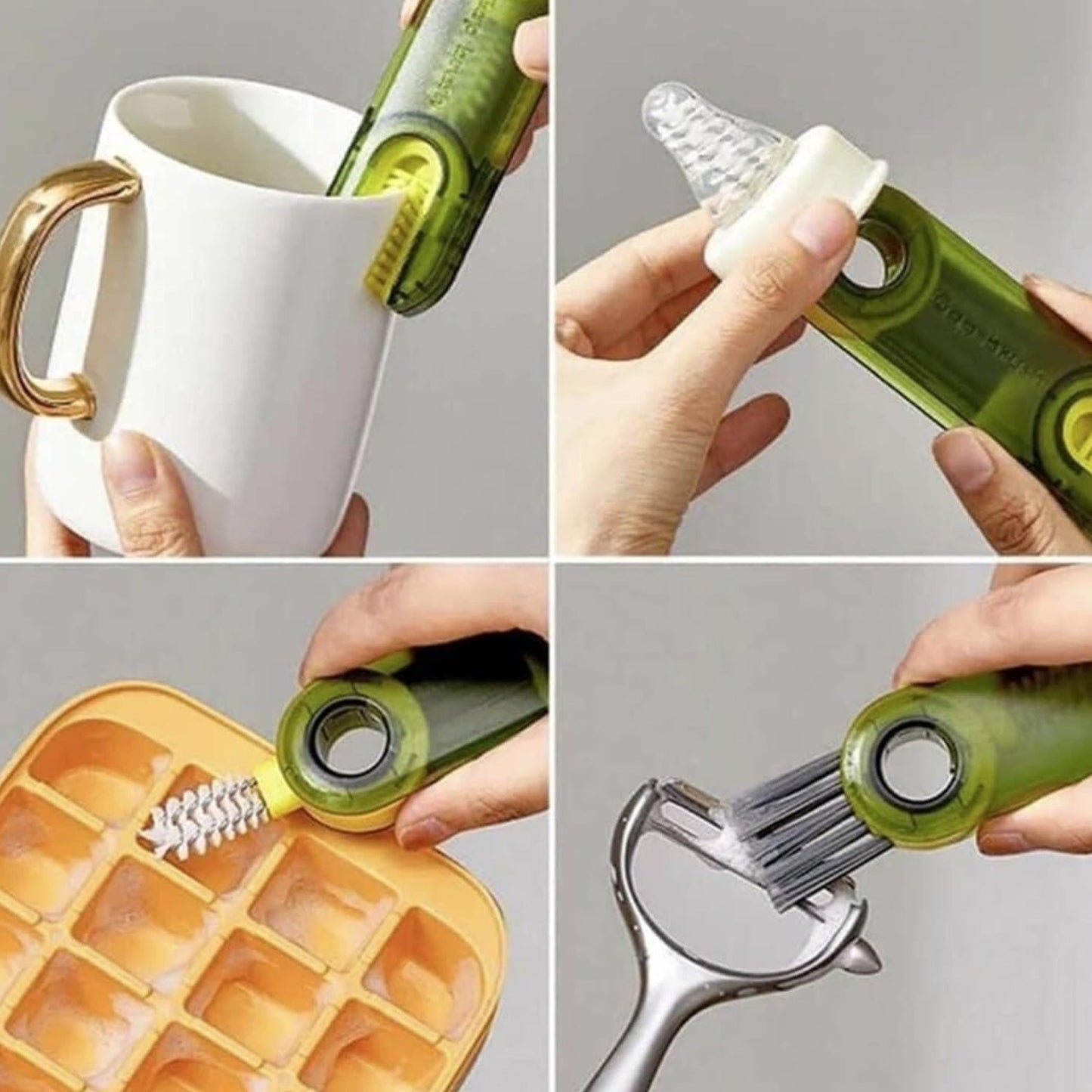Heat-resistant polypropylene cleaning brush for cups and lids