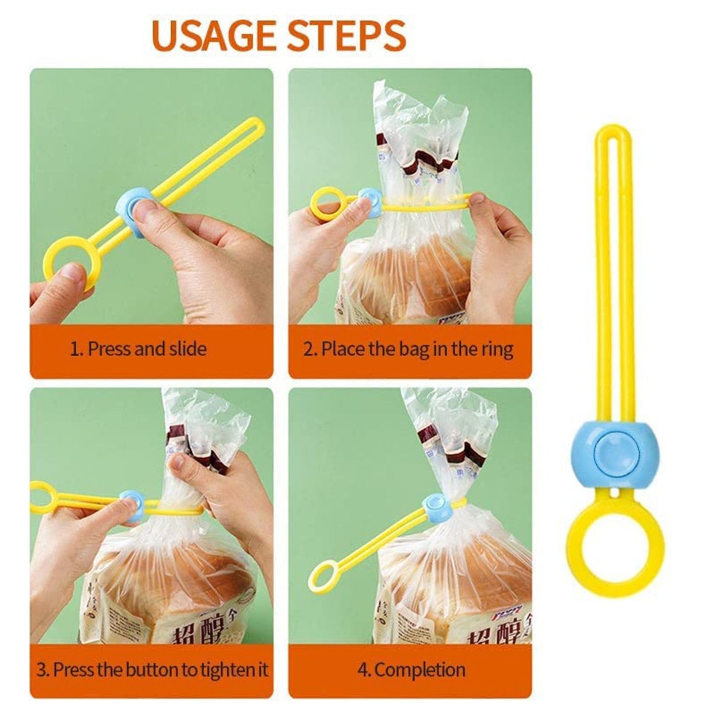 Usage steps of Bag Clips Food Clips