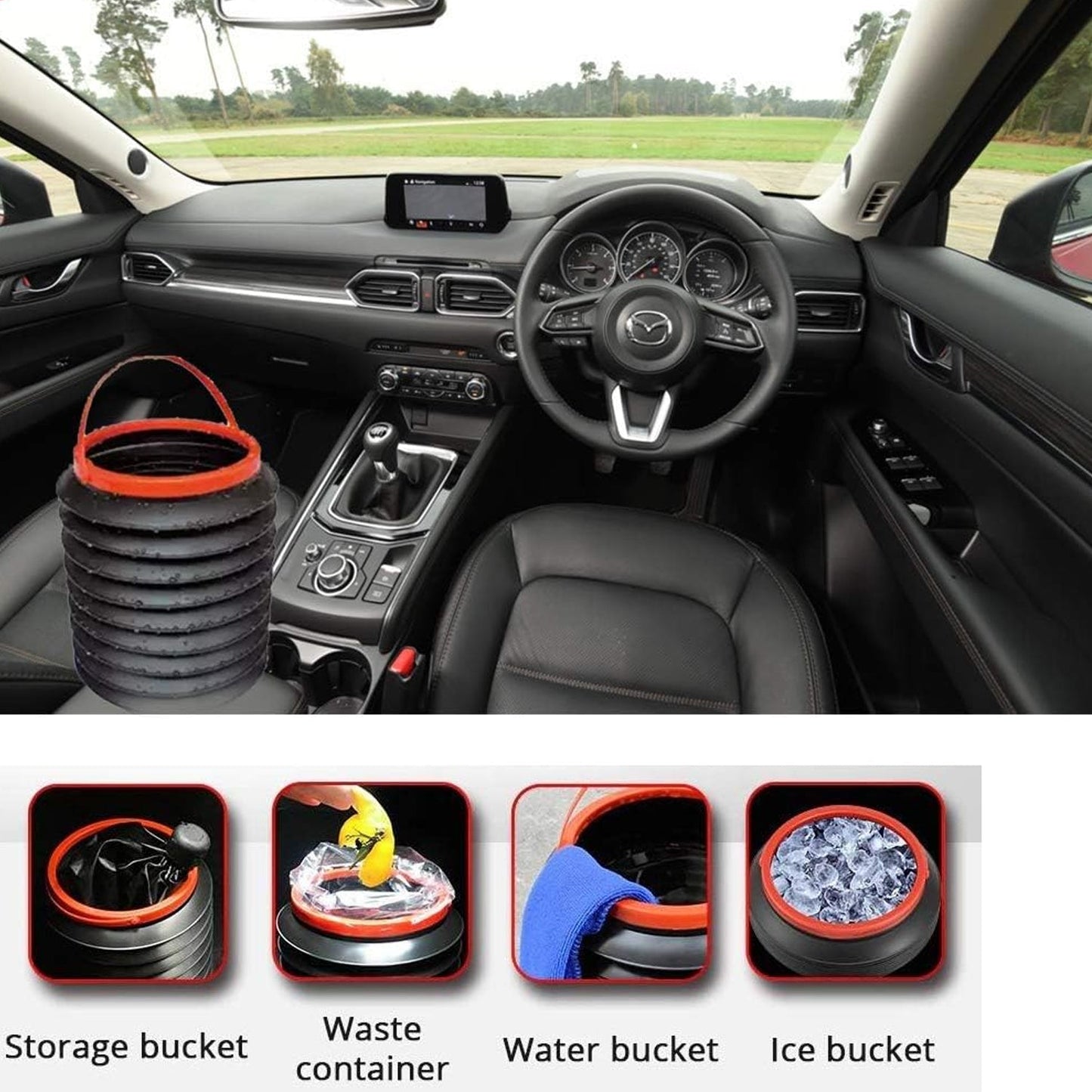 Multiuse foldable storage bucket plastic container 4 liters