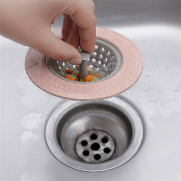 Silicone and plastic kitchen sink basket placed for daily use