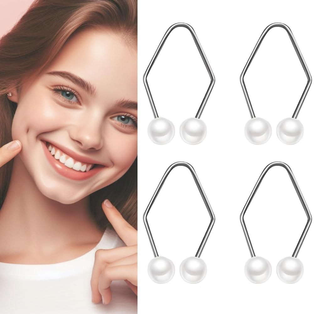 natural dimples smile exerciser tool, dimple maker for men and women, facial dimple maker pack of 4, smile training tool for natural dimples, dimple shaping tool for face,