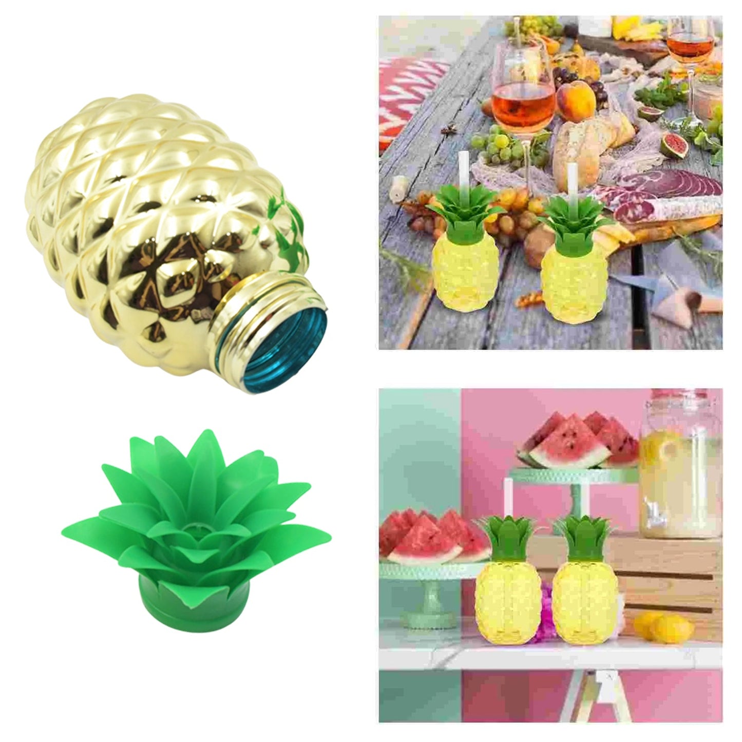 Fun plastic pineapple cup for serving drinks at summer, Hawaiian, or tropical beach parties