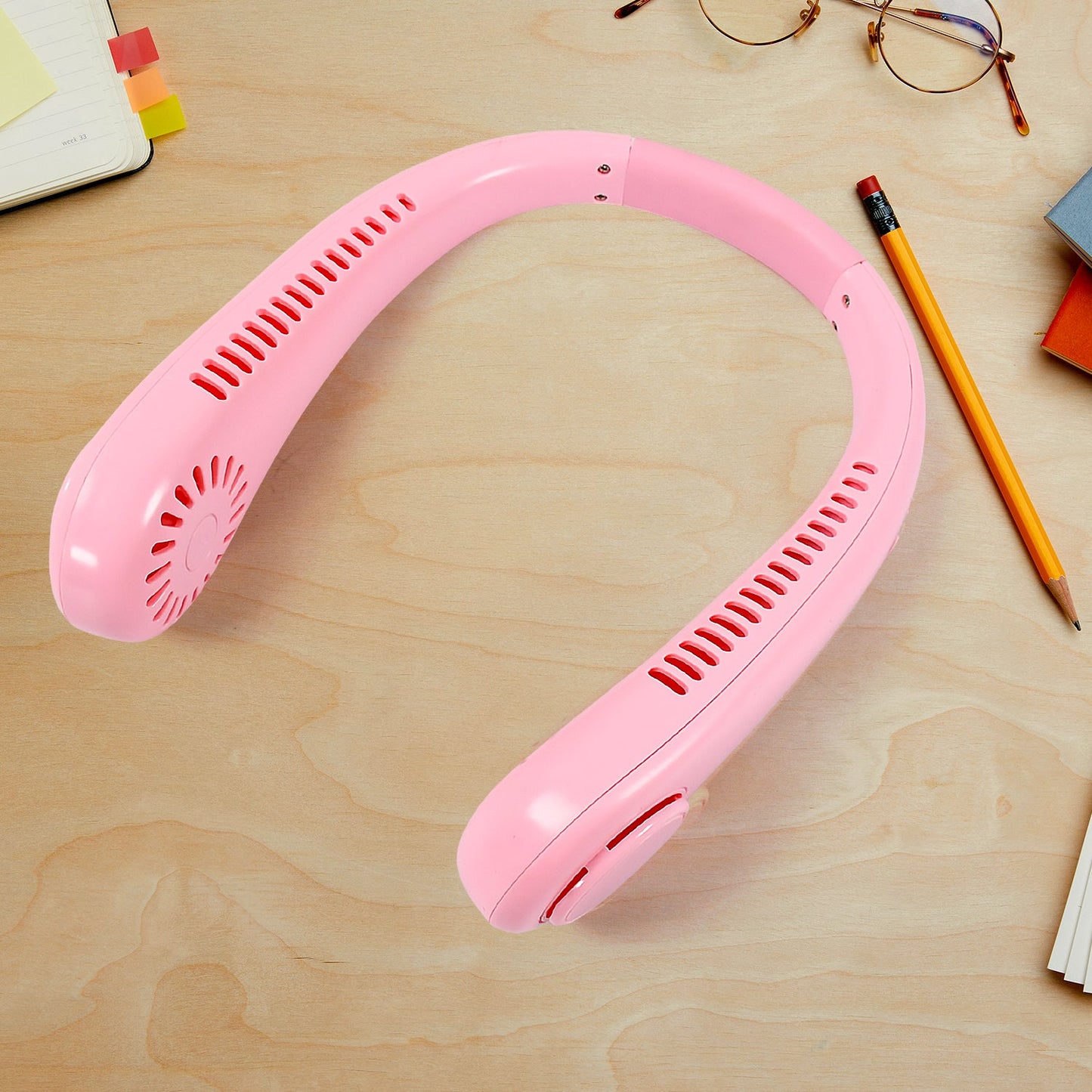 Hands free wearable portable neck fan with 3 wind speeds