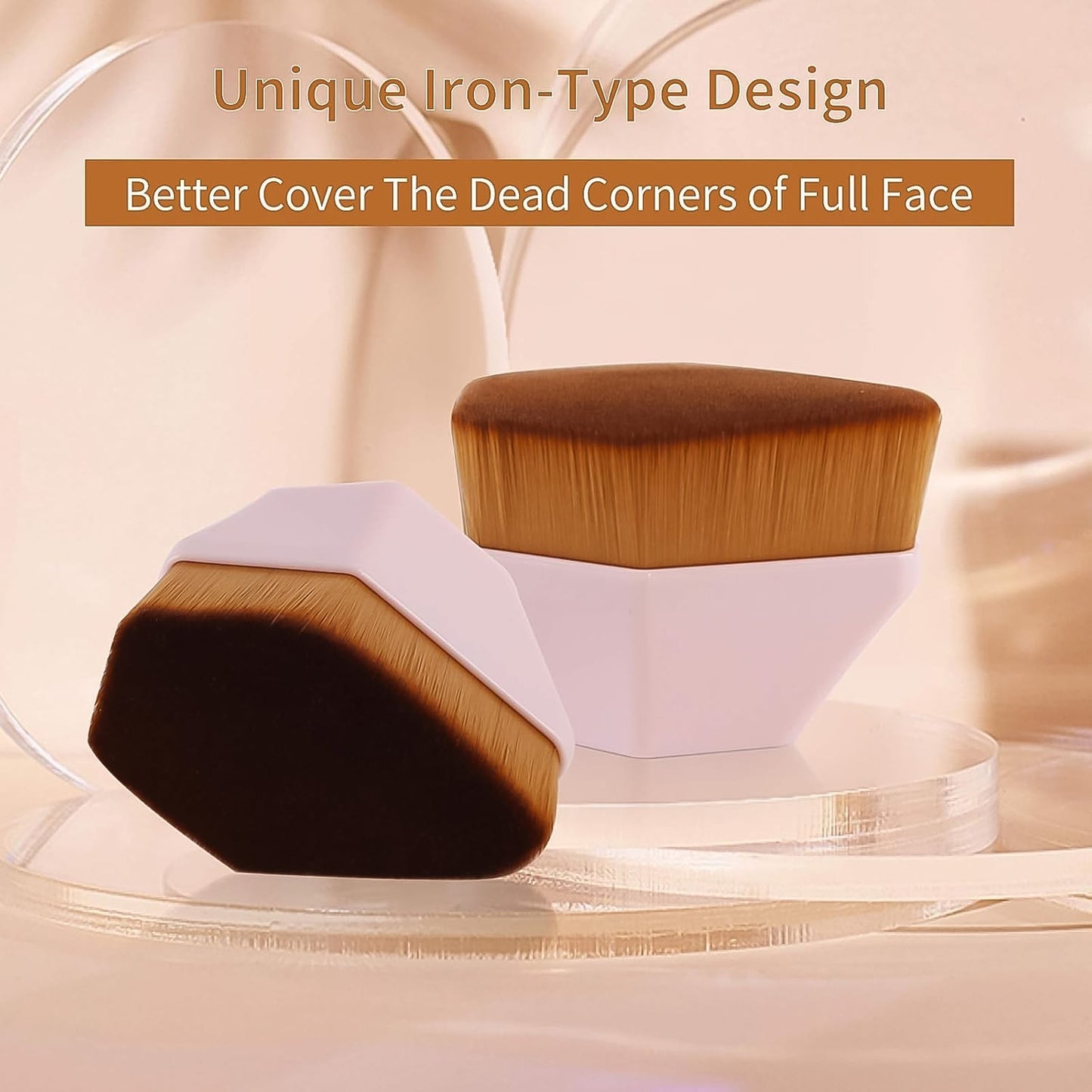 Portable makeup brush for flawless blending powder and liquids