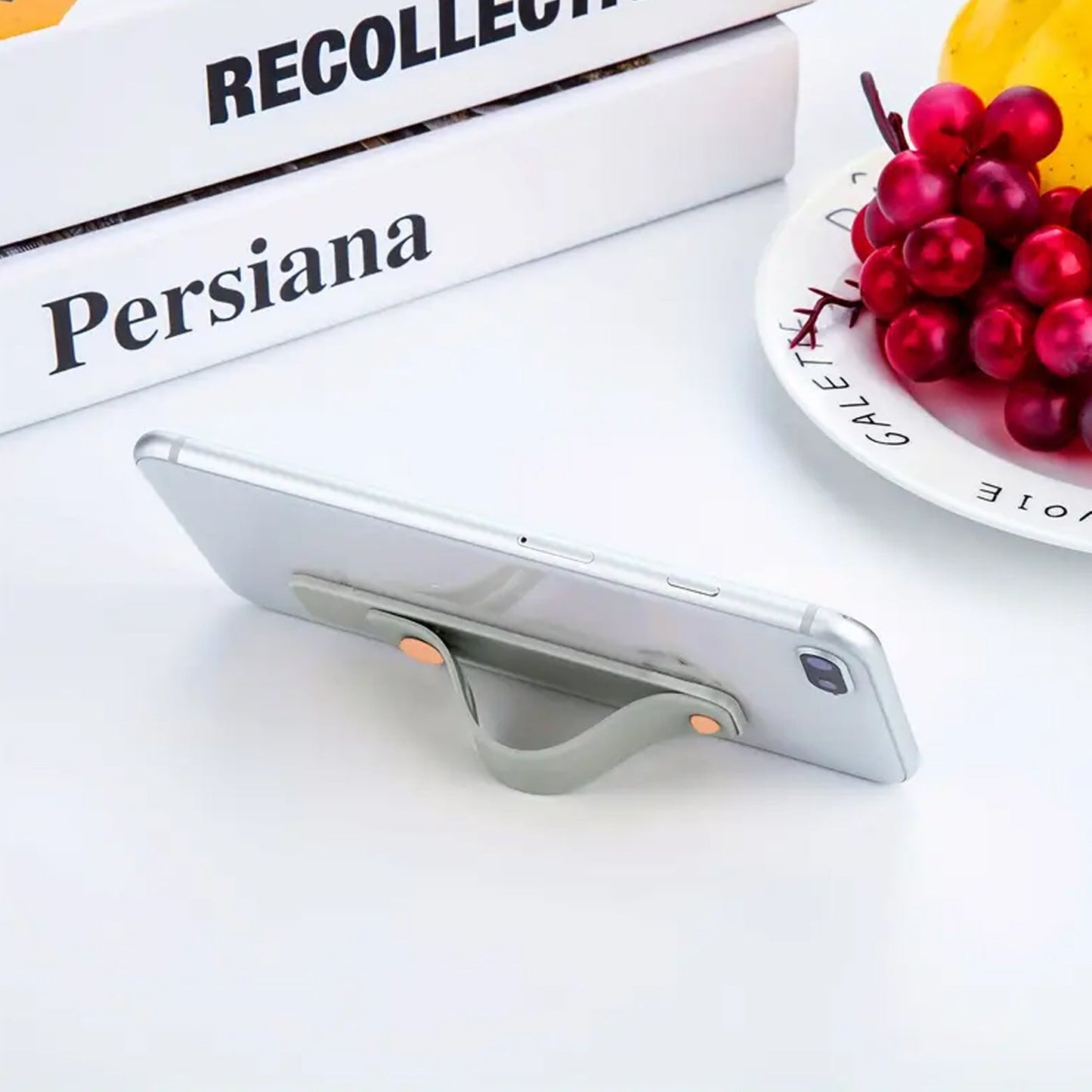 SiliLoop Phone Holder, Phone finger strap holder with flip out kickstand feature