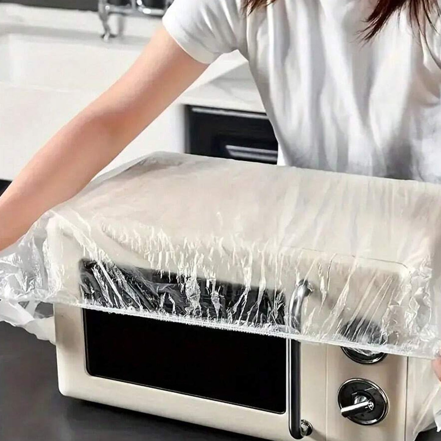 Couch Protector Plastic Covers, Plastic furniture dust cover with elastic band for secure fit