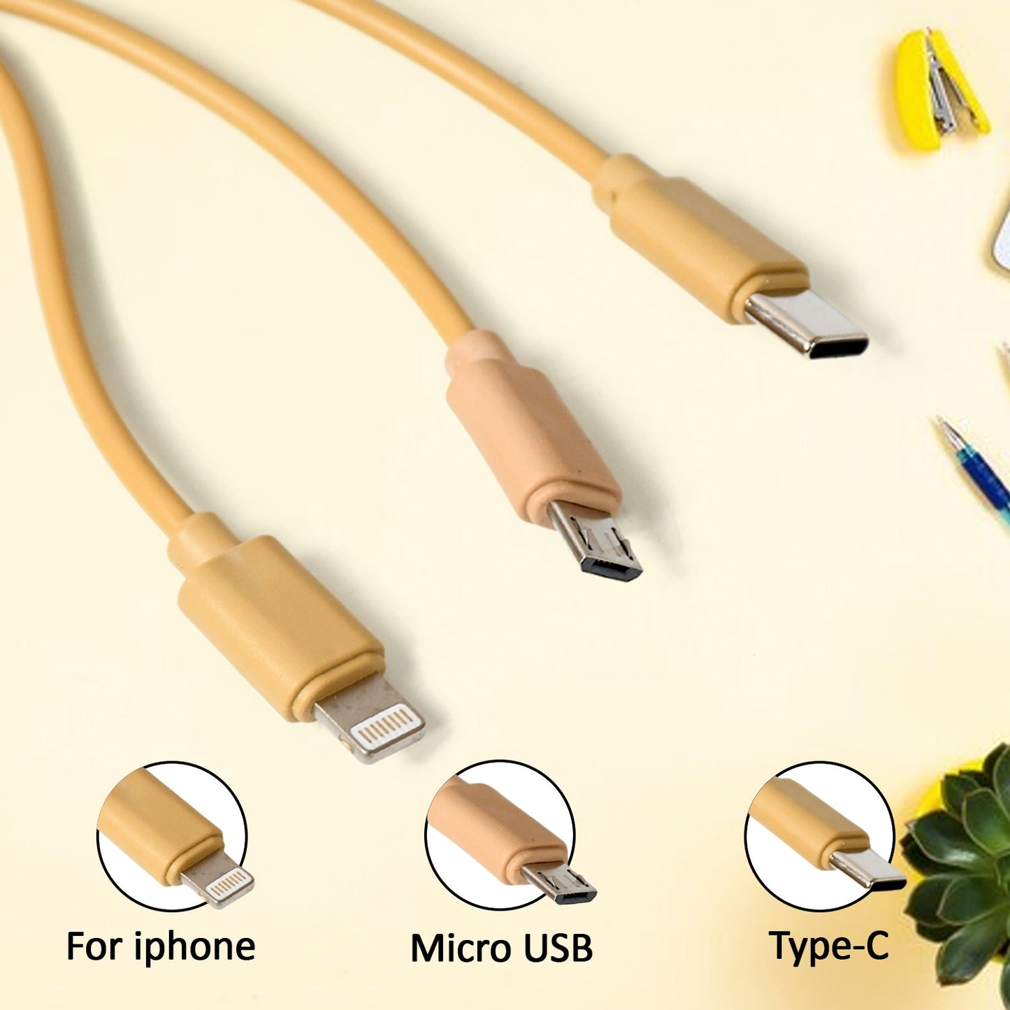 Durable retractable multi connector charging cable with smooth mechanism