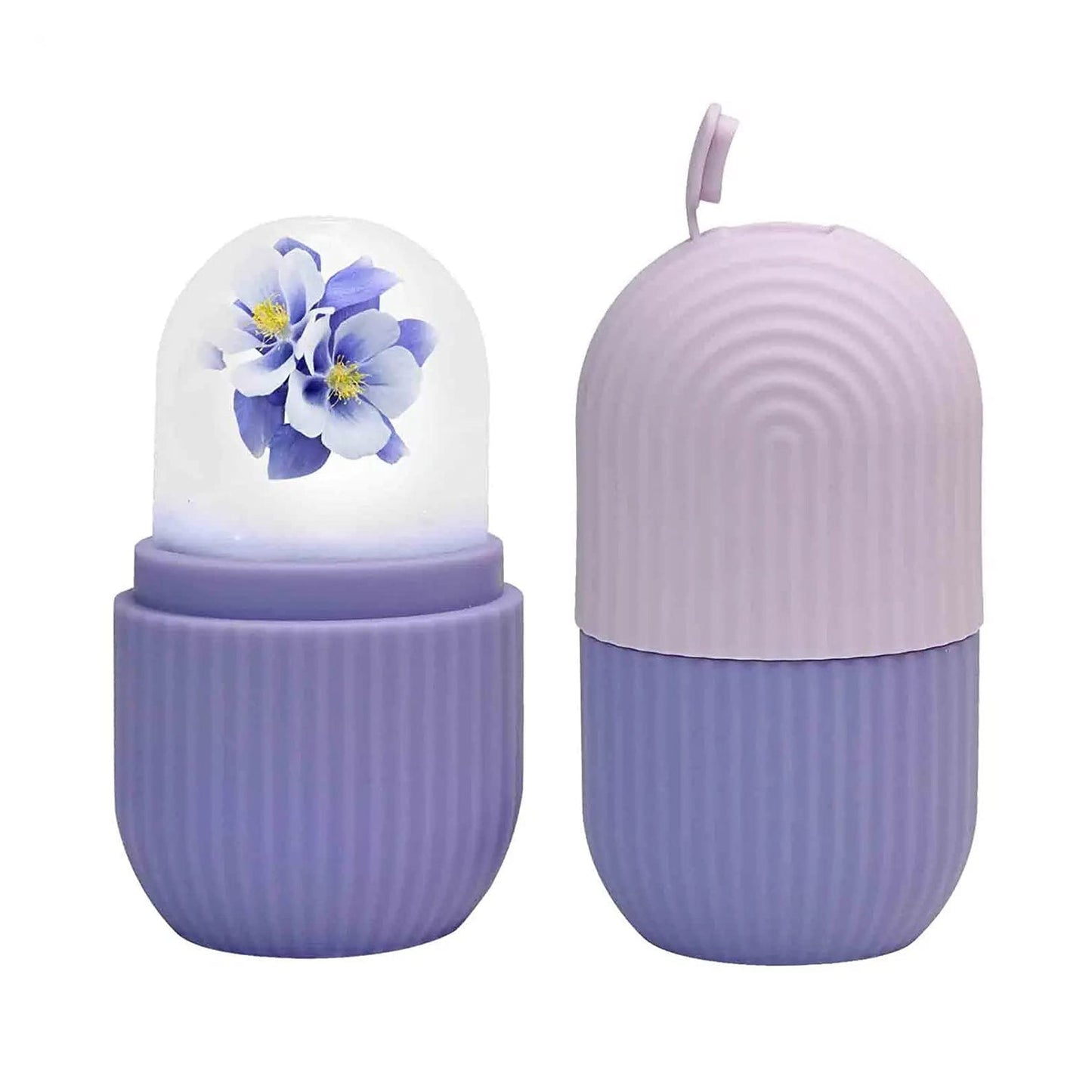 Handheld beauty face roller with diamond-cut textured silicone handle