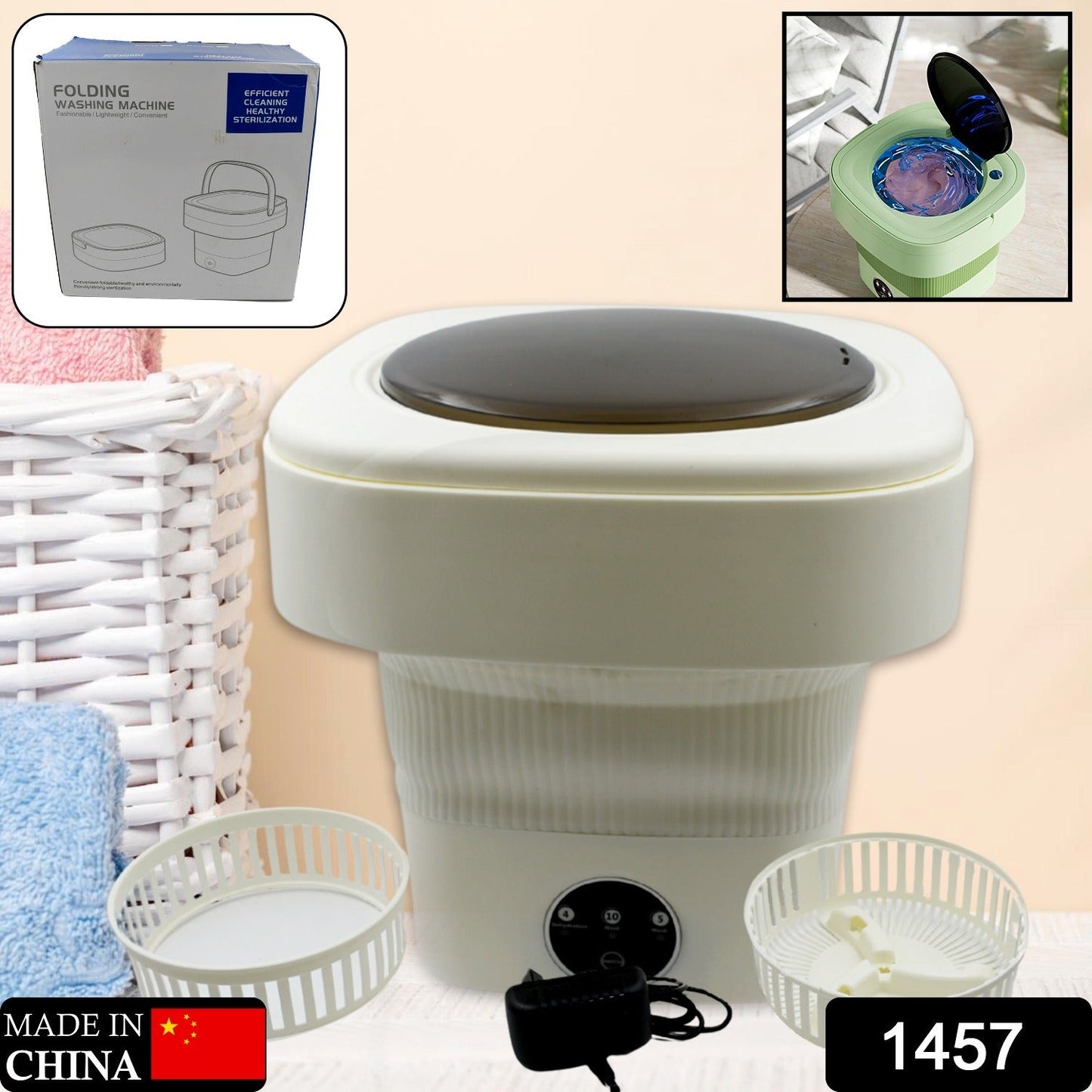 Half automatic mini washing machine with ultrasonic cleaning