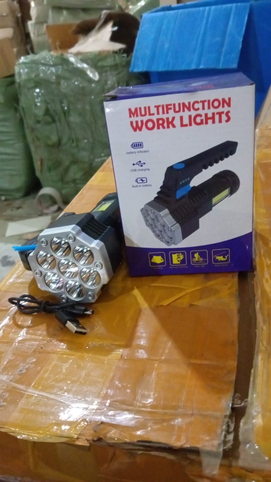 COB side light rechargeable multi-function lantern camping torch