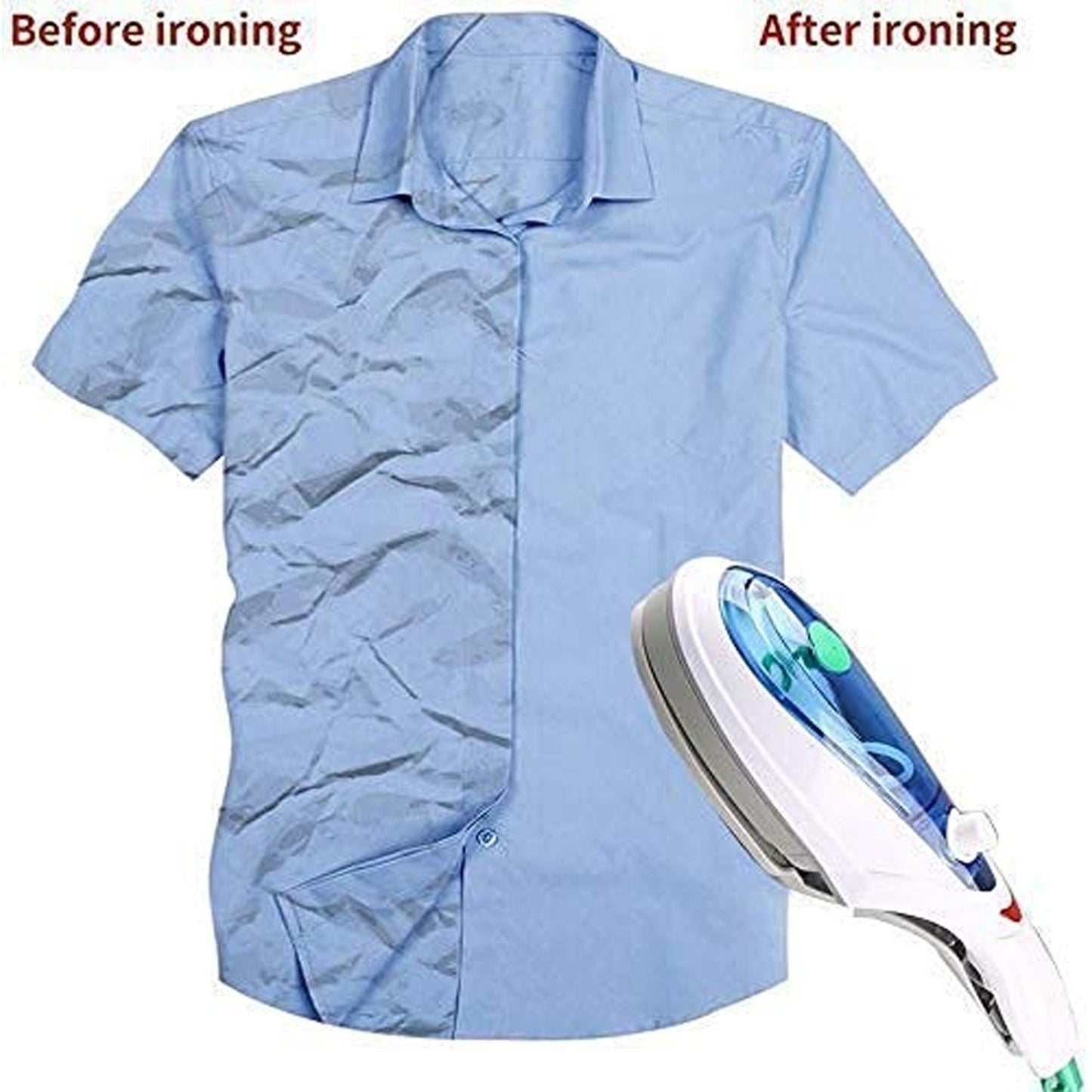 Portable ironing machine with one-key handle switch function