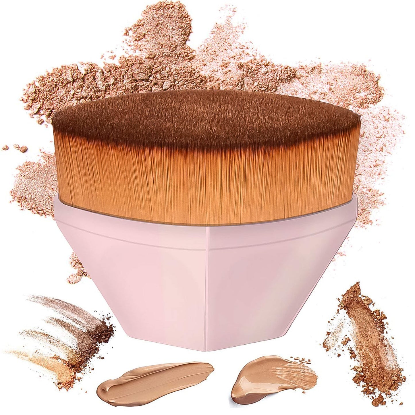 Skin friendly soft bristle foundation brush with travel case