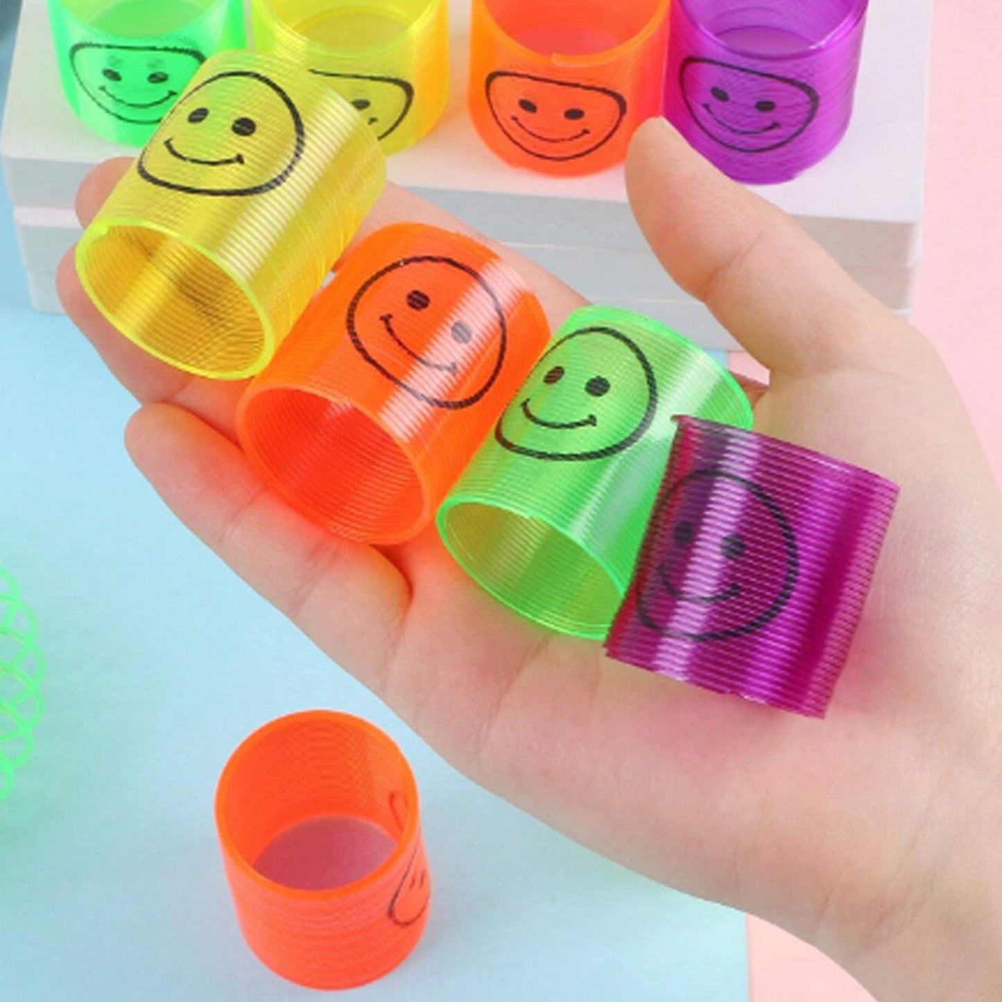 Rainbow magic fidget spring set, stretchable and durable plastic toy