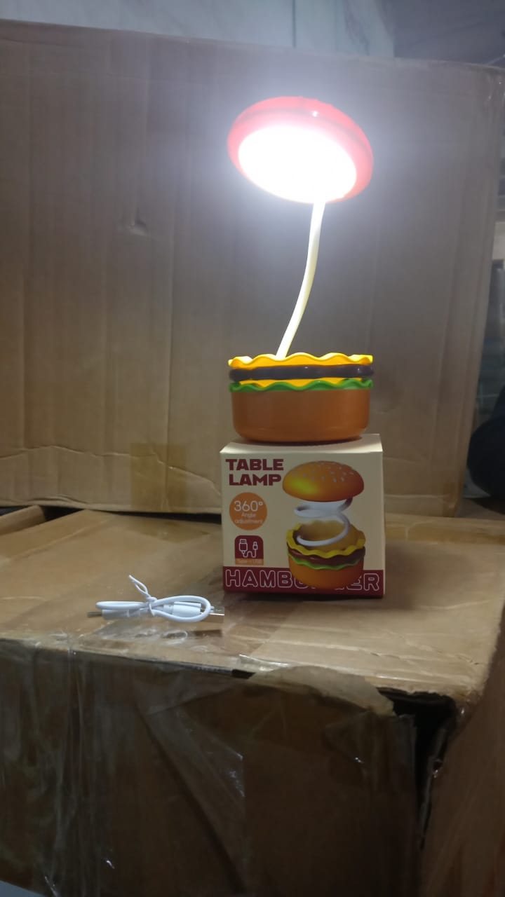 Rechargeable kids lamp burger theme with foldable design