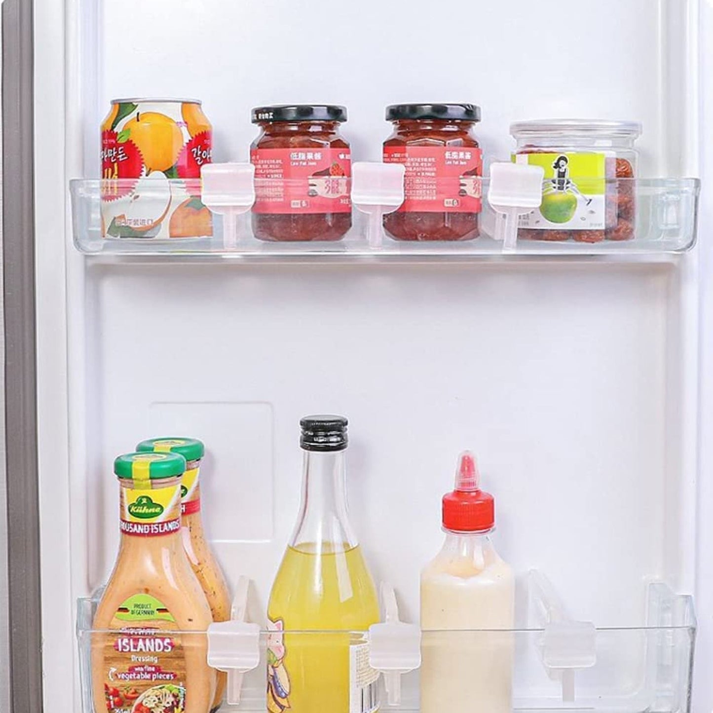 FridgeFlex Divider Clip, Refrigerator divider clips for fridge drawer organizing bottles