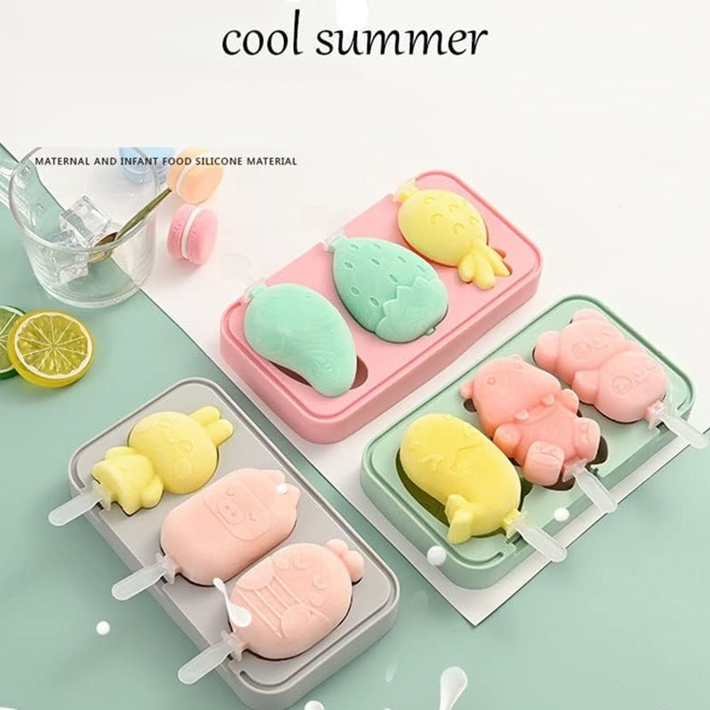 Heat and cold resistant silicone ice cream mold for multipurpose use