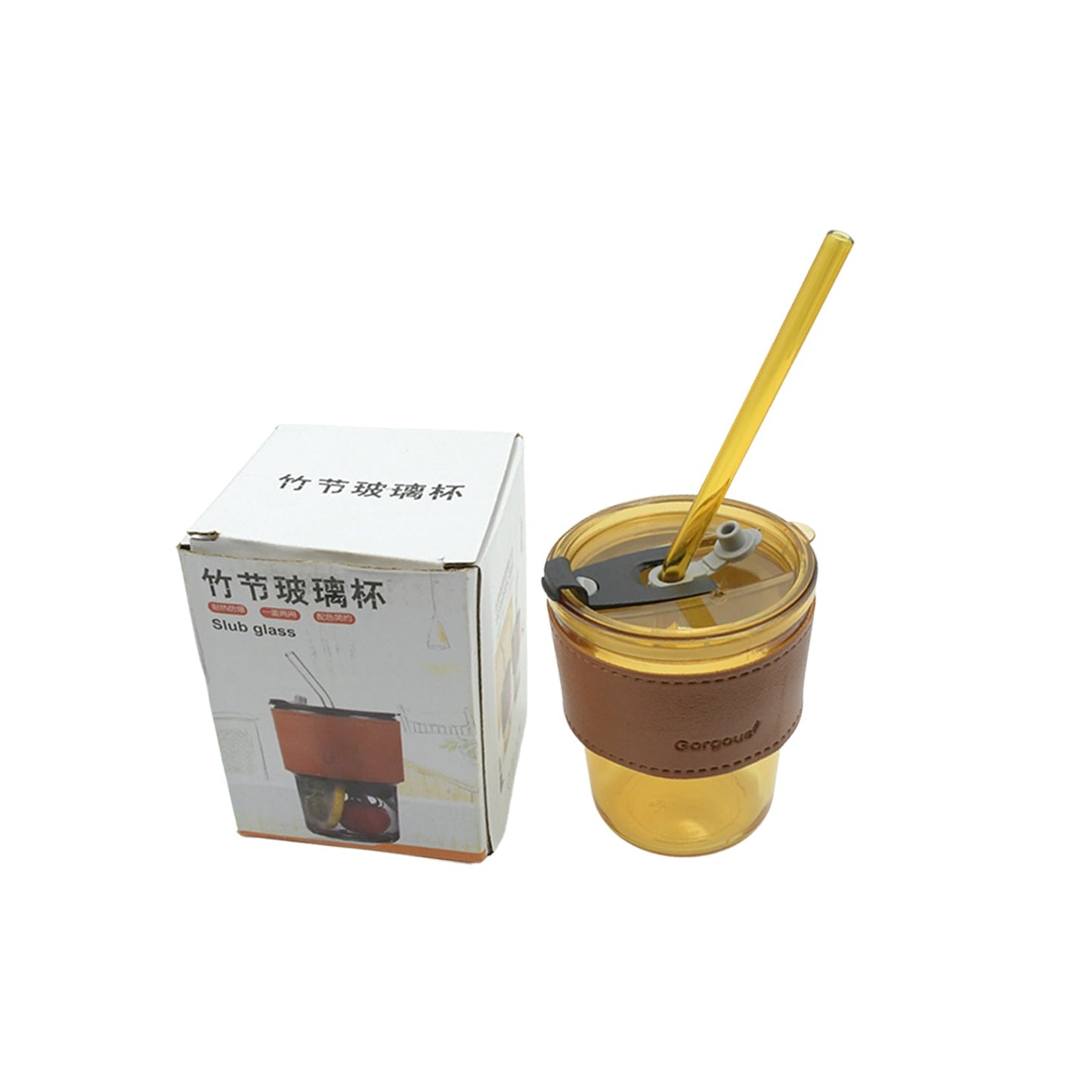 Eco friendly reusable glass coffee mug with portable design
