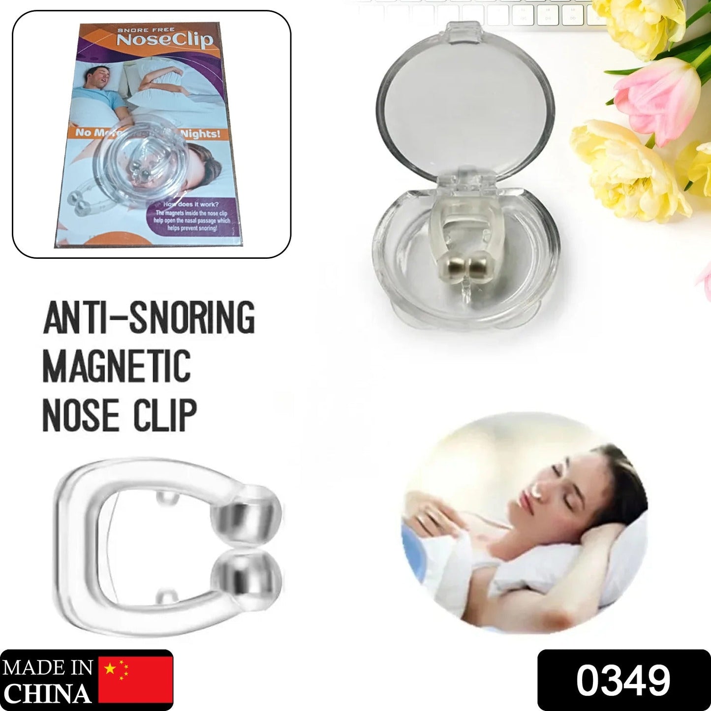 Comfortable BPA-free nasal clip for snoring reduction