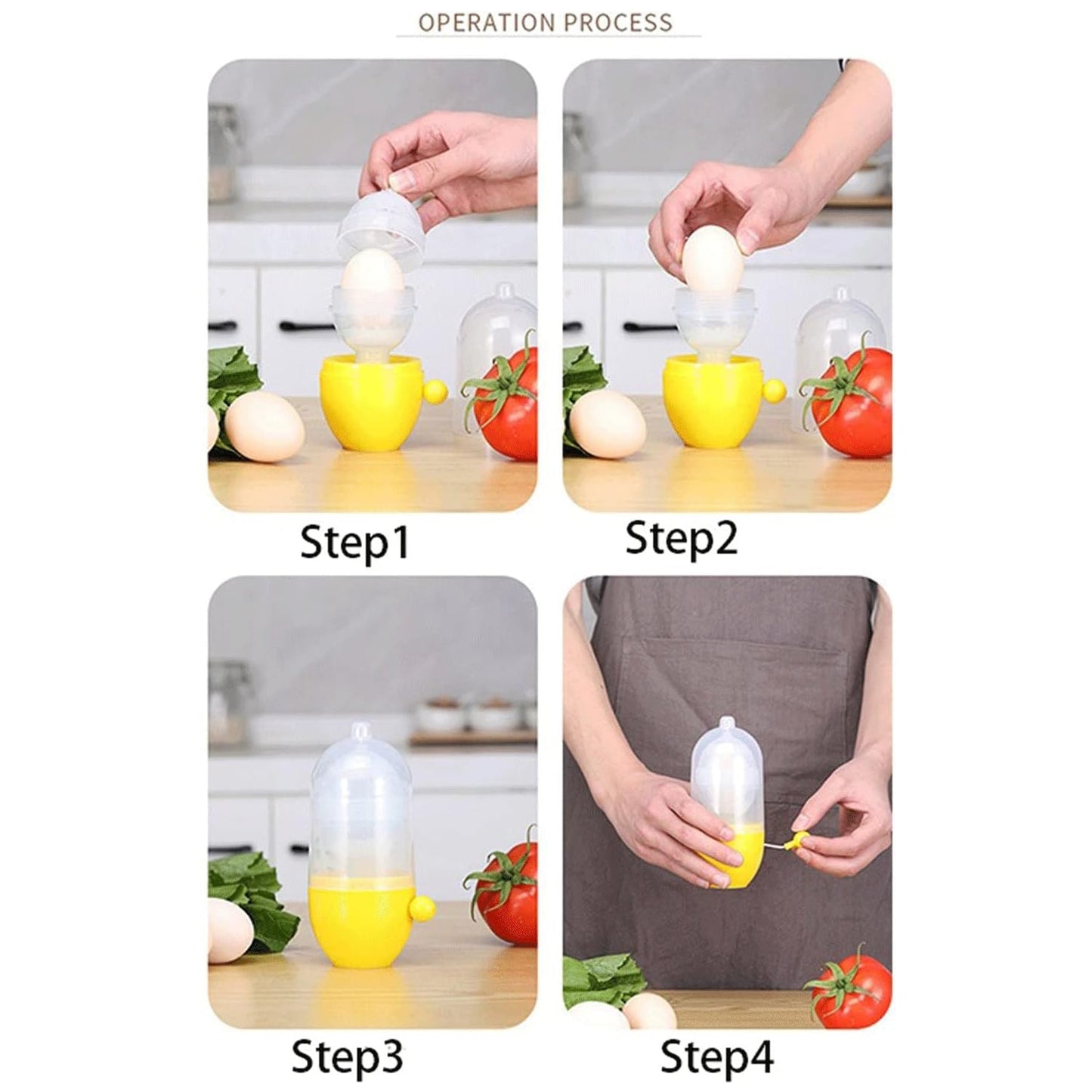 Egg mixing kitchen gadget for picky eaters and healthy breakfasts