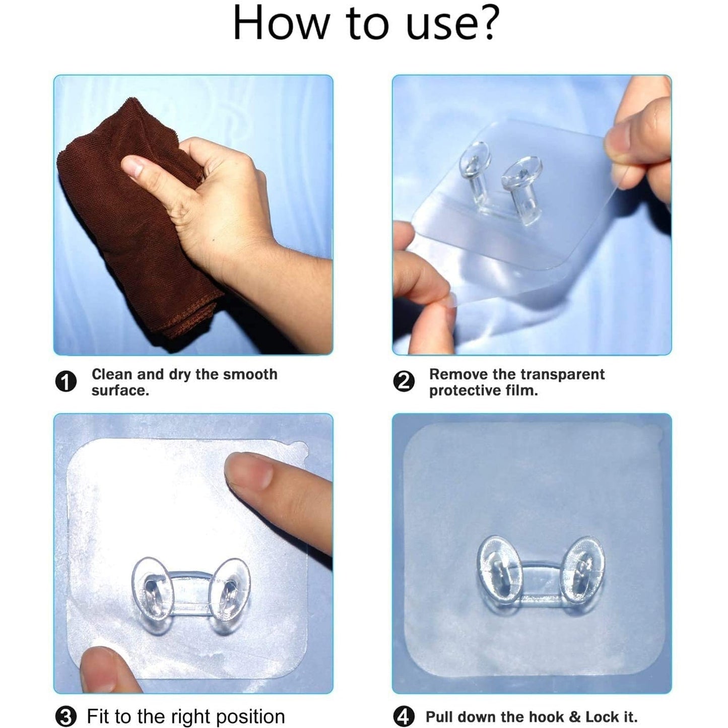 How to use Plastic adhesive hook applied on kitchen wall for utensils