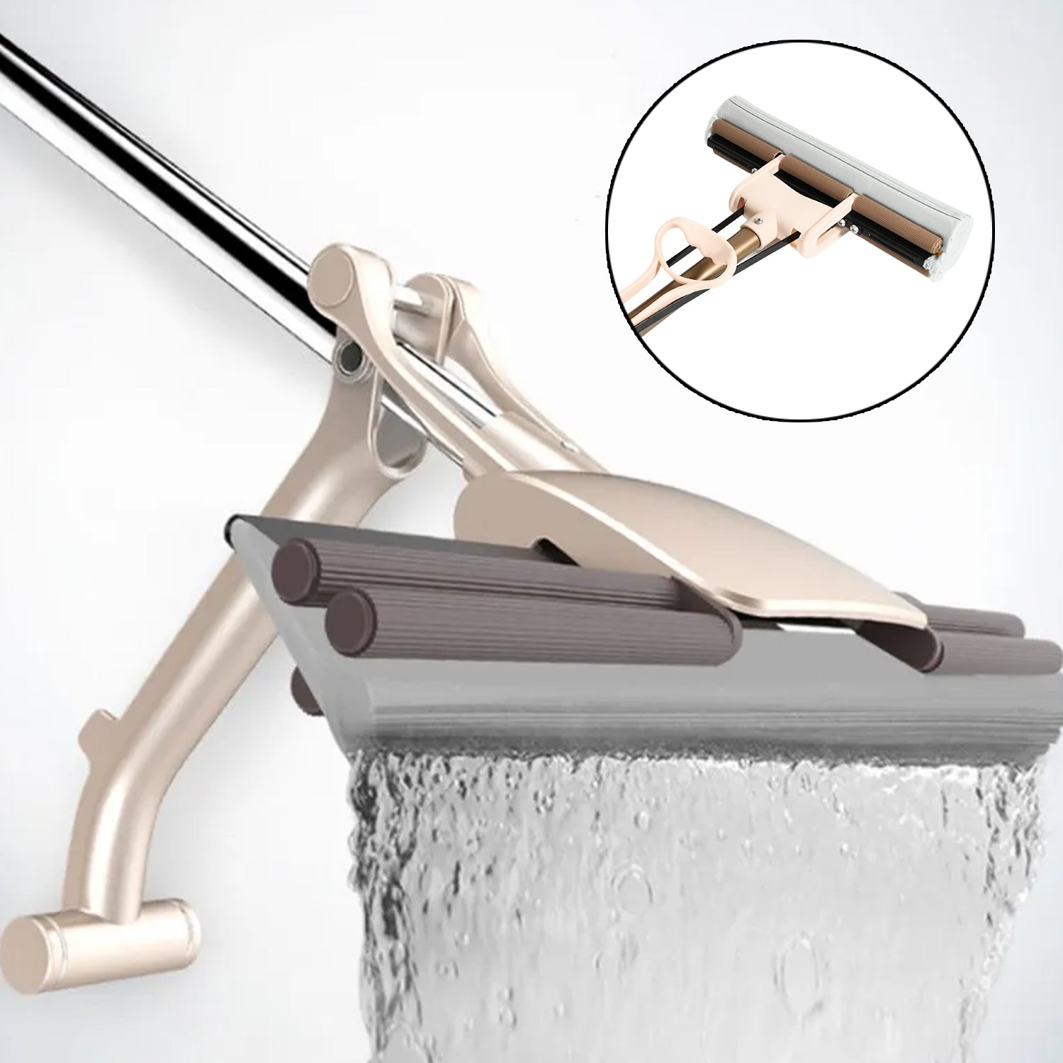 Durable sponge mop for kitchen and bathroom floors