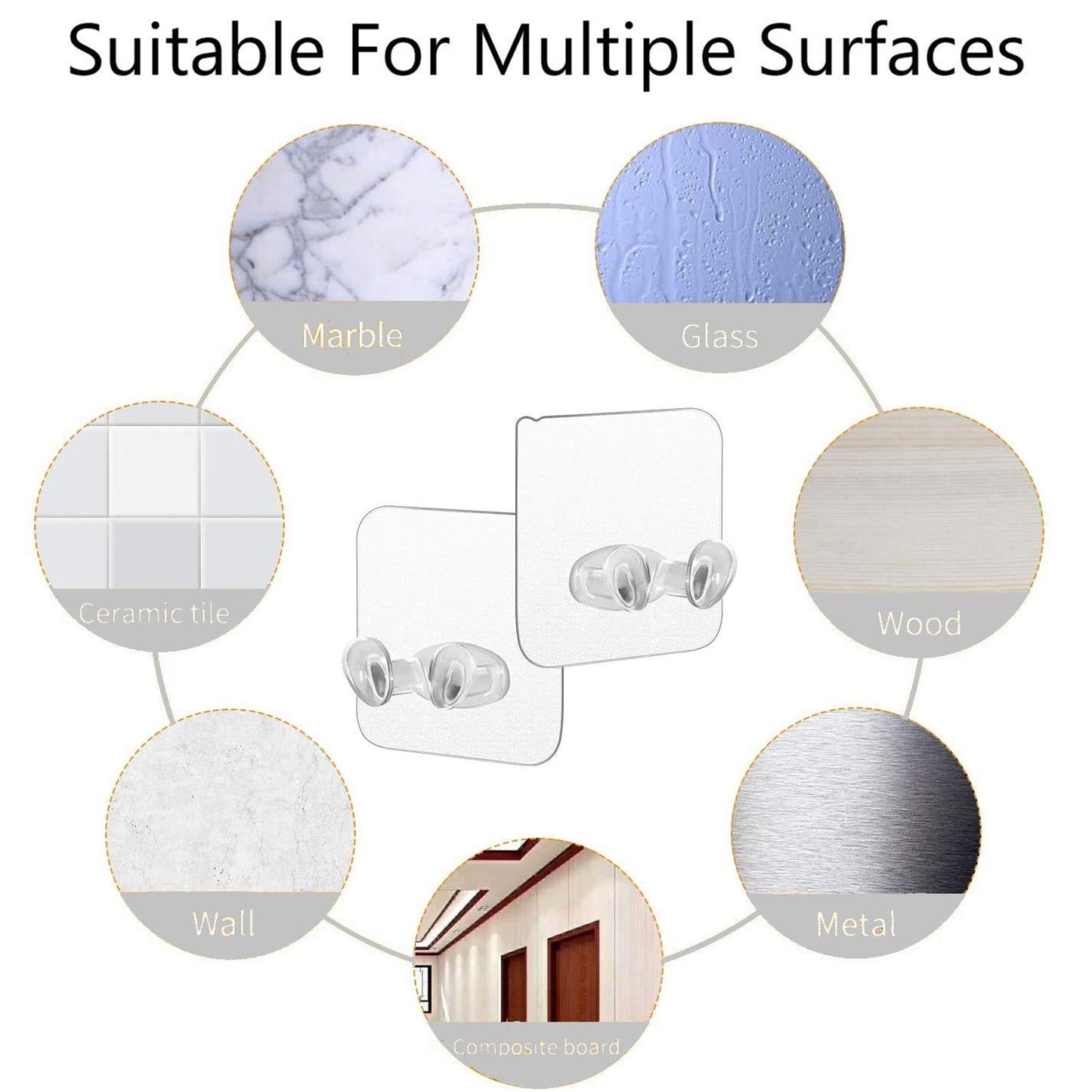 Multi-purpose adhesive hook used as toothbrush holder in bathroom