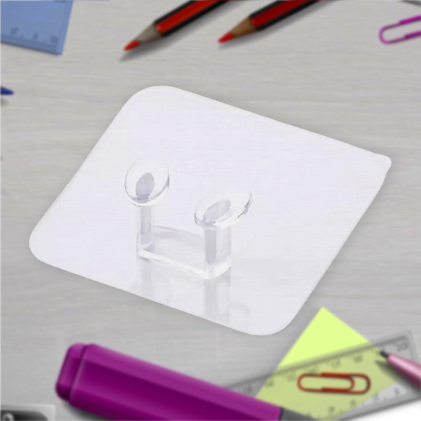 Removable transparent hook for hanging keys and small clothes