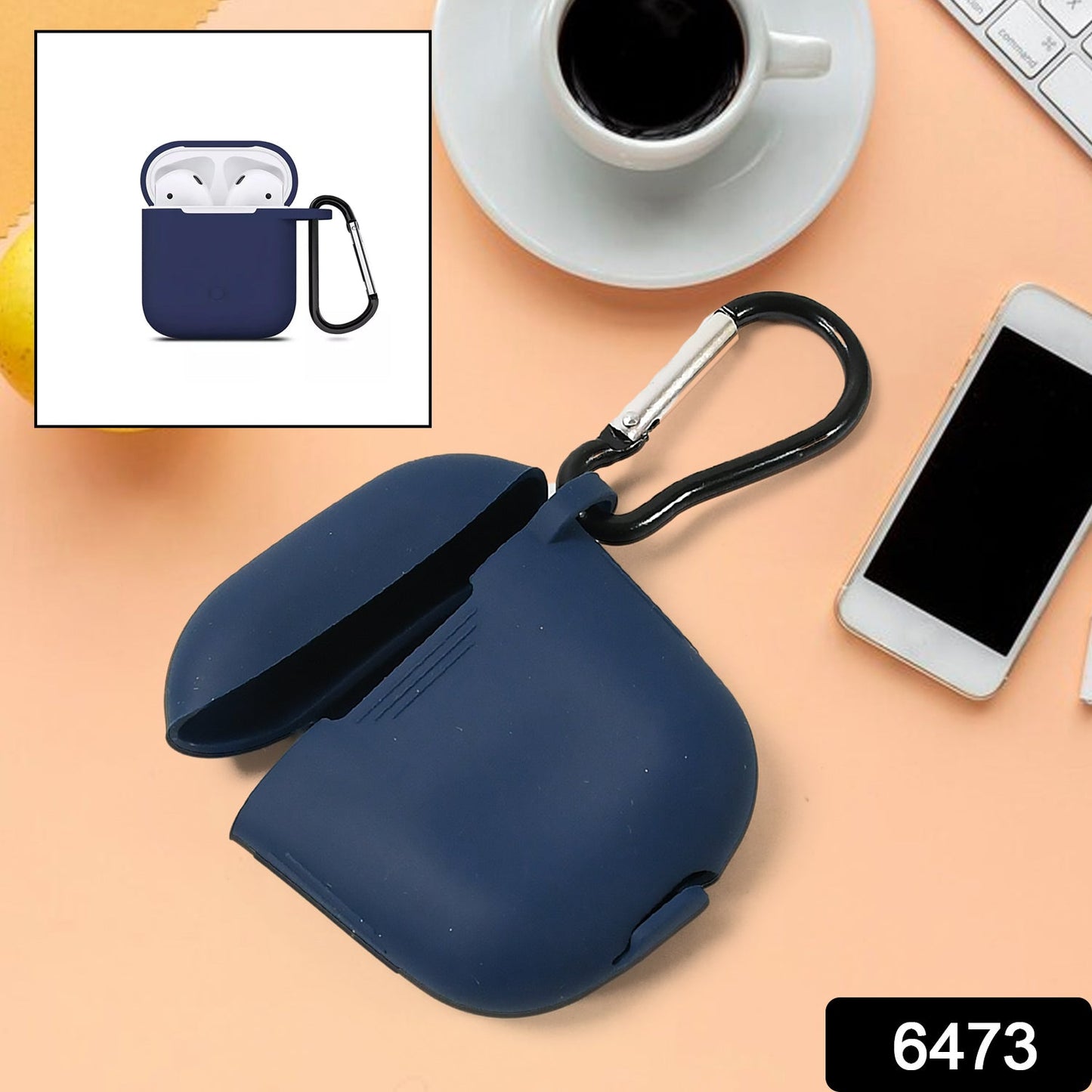 Wireless headphones carrying box case with full protection and blue finish