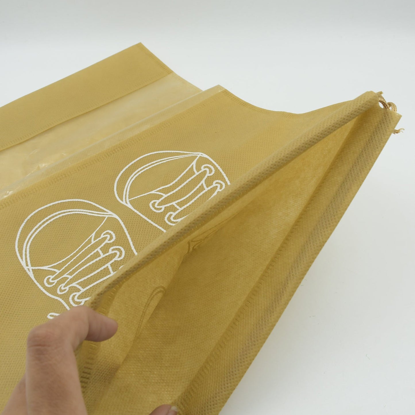 Non-woven shoe bag with transparent window, portable for travel, beach, and closet organization