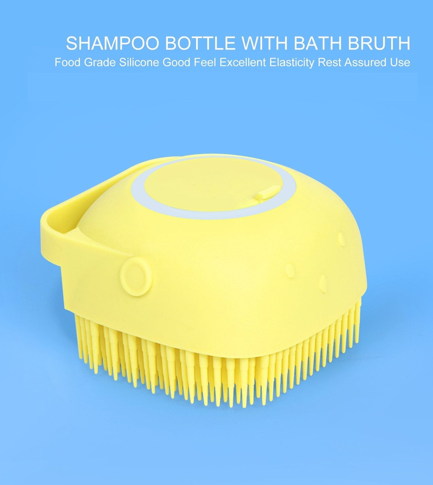 Compact silicone bristle bath tool with easy gel refill, designed for hygiene and portability