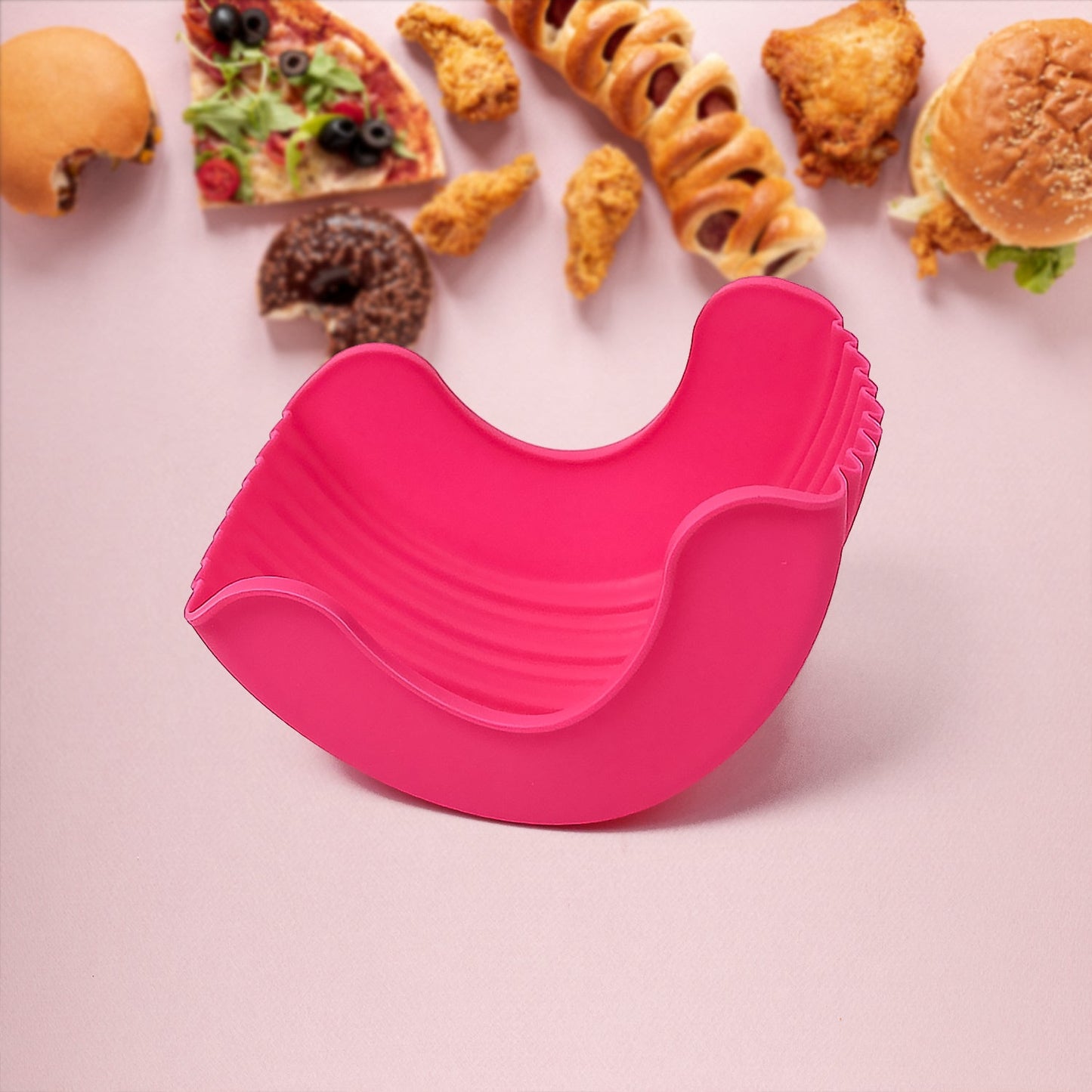 Eco-friendly silicone burger holder reusable stretchable snack rack