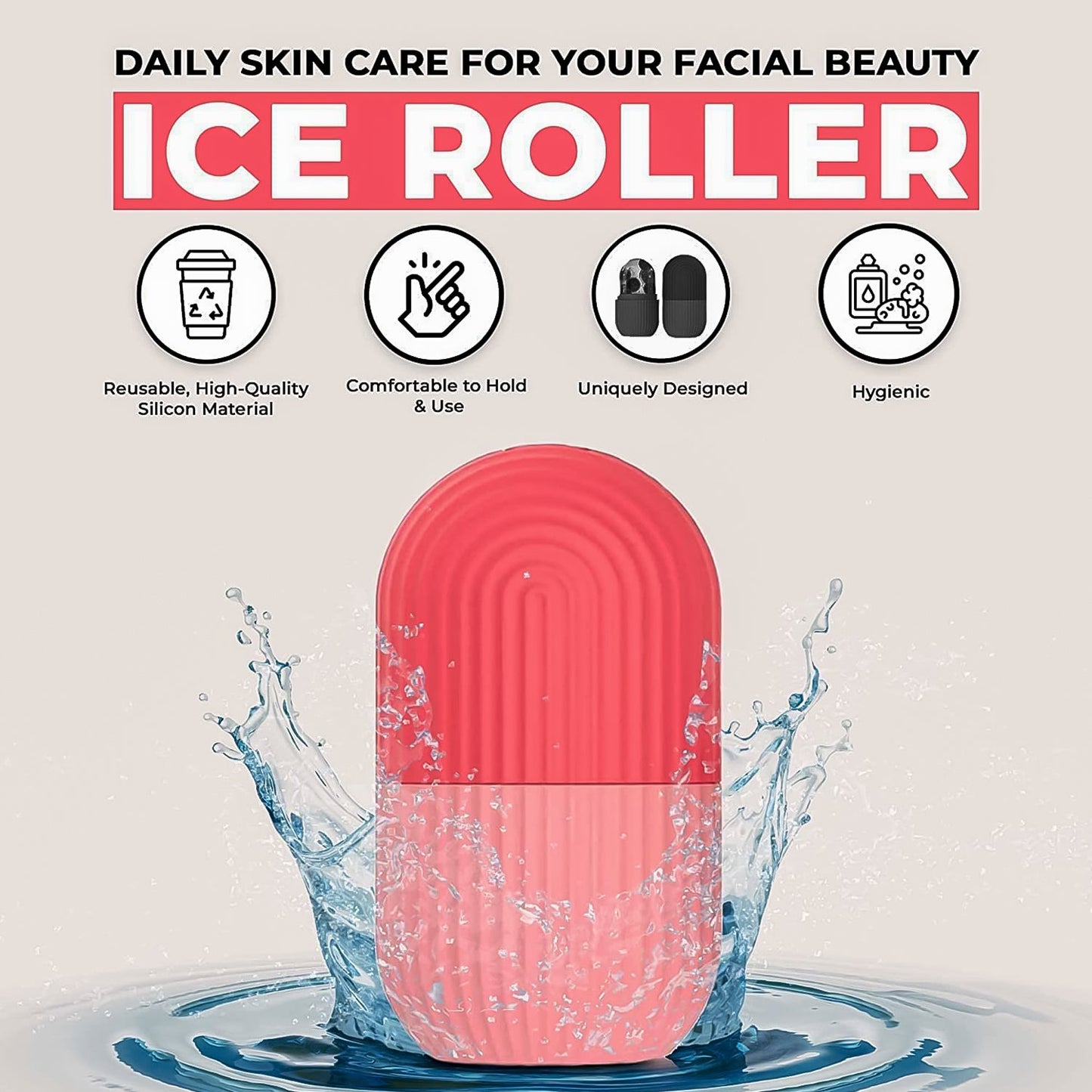 Portable ice roller for face reusable skincare cooling cube