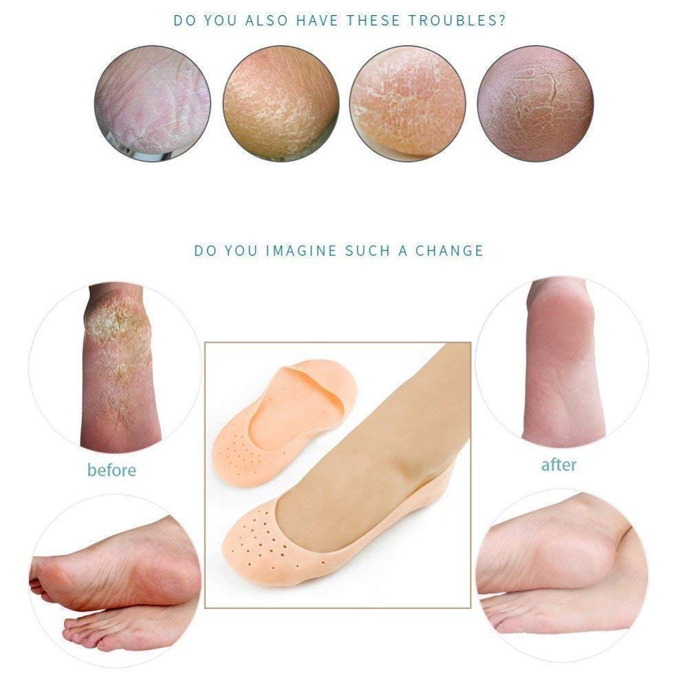 Medical grade silicone moisturizing foot socks reusable
