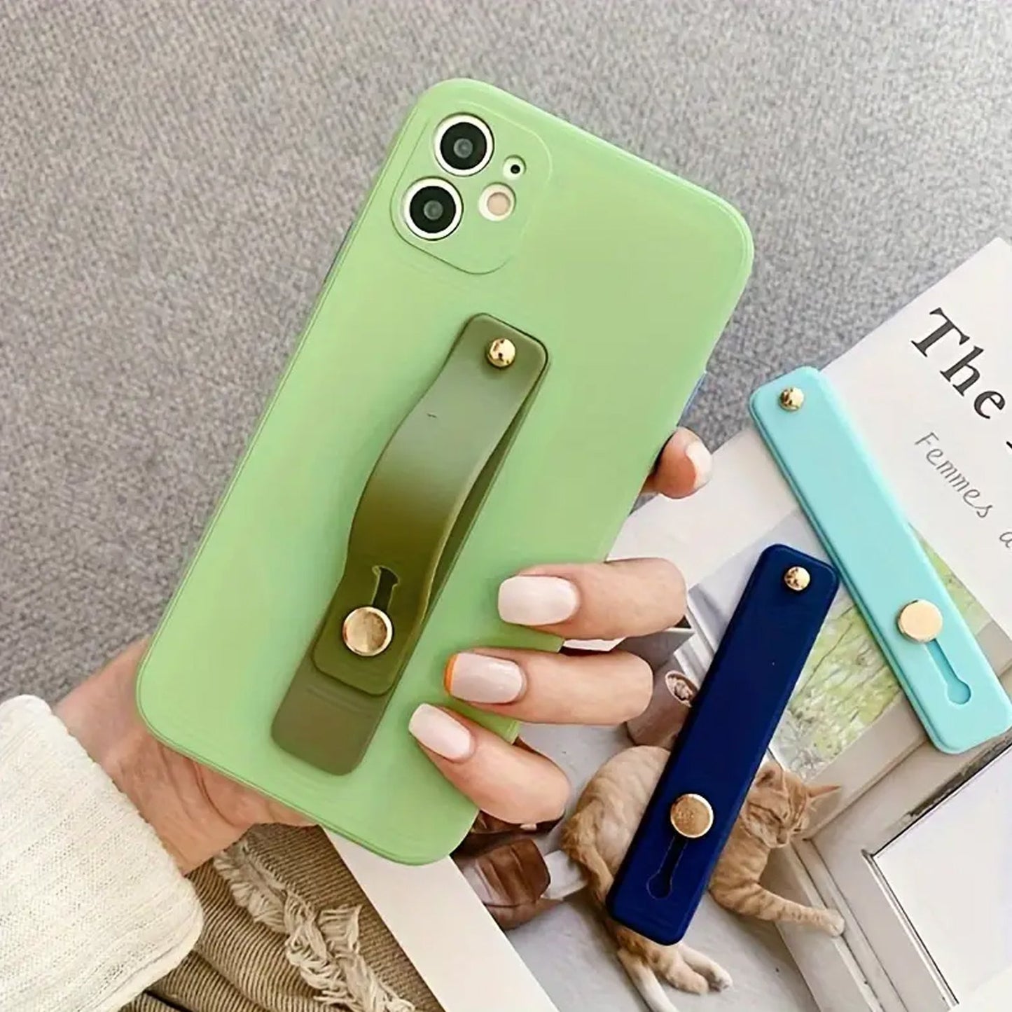 Elastic phone finger loop grip strap universal phone holder