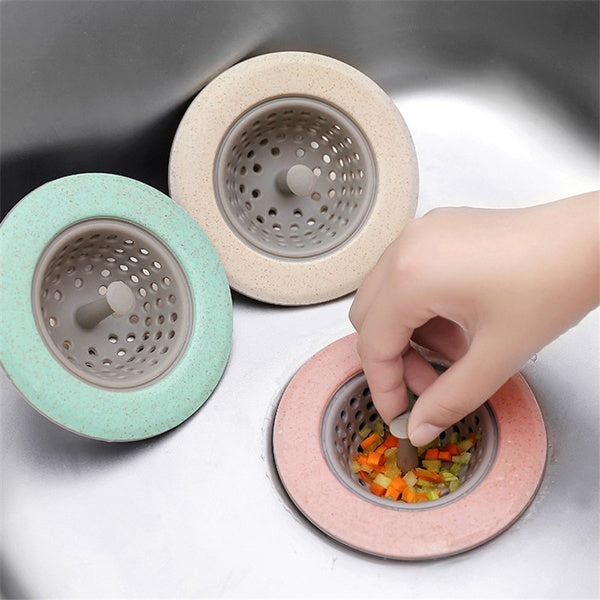 Durable silicone sink strainer with handlebar in modern kitchen sink
