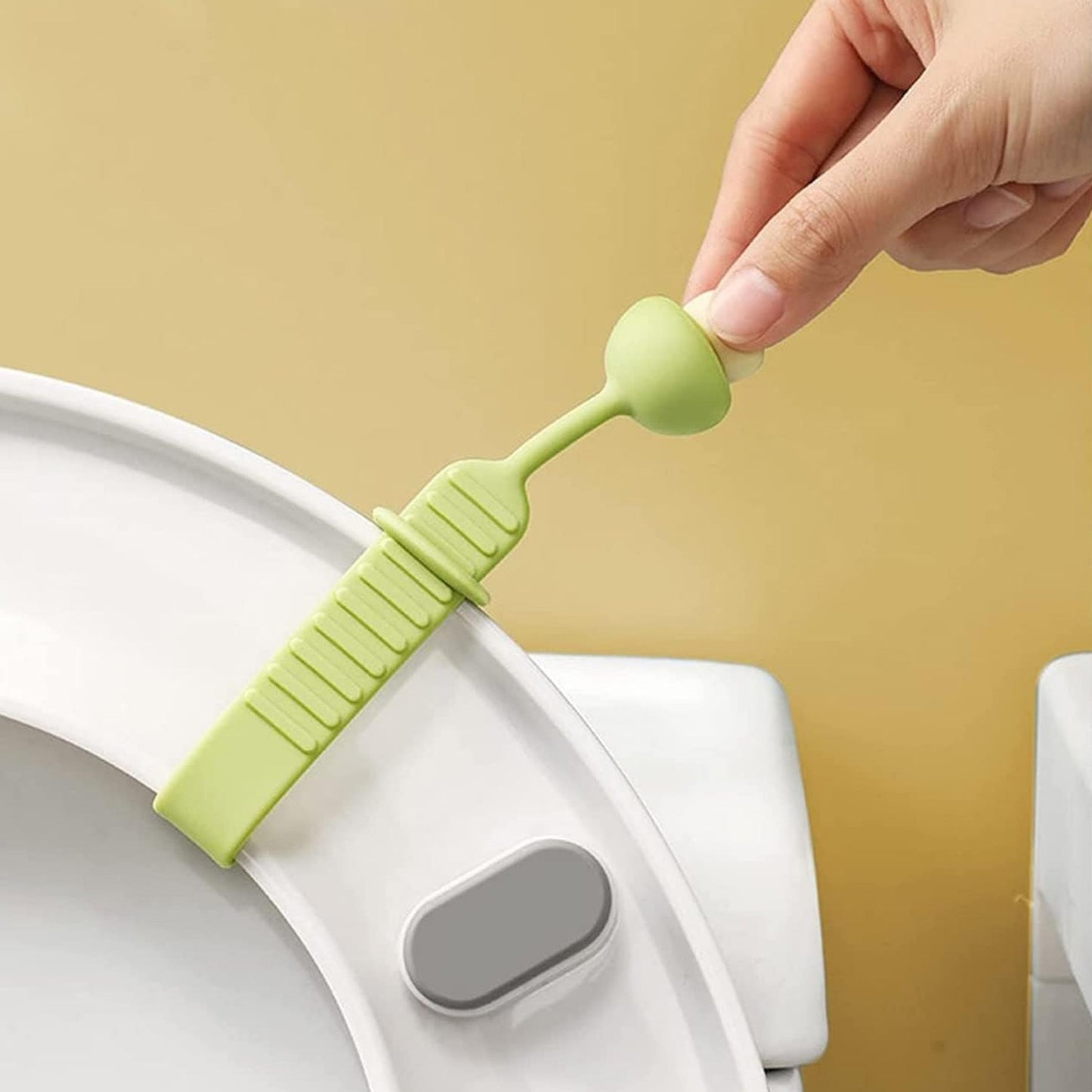 Silicone toilet seat lifter band with mushroom handle non slip