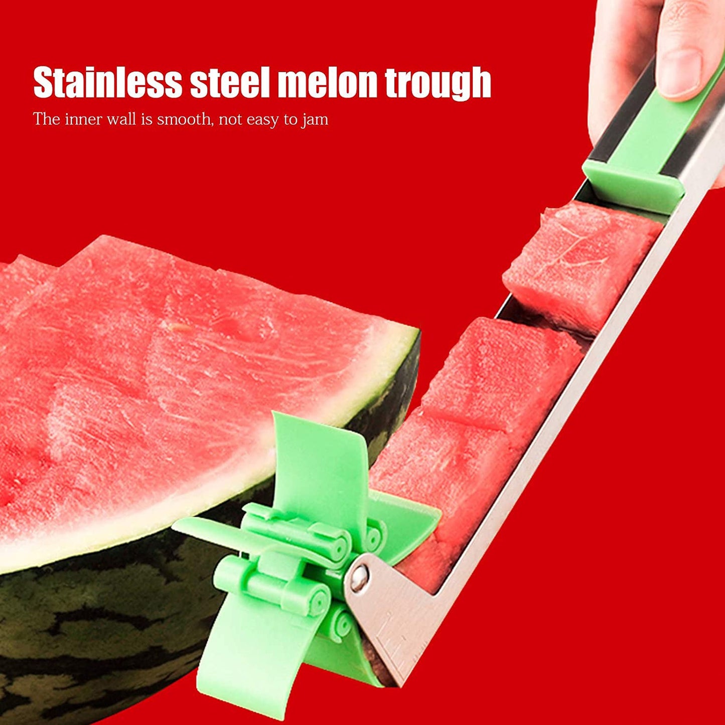 Ergonomic watermelon cutter with non-slip grip for efficient slicing
