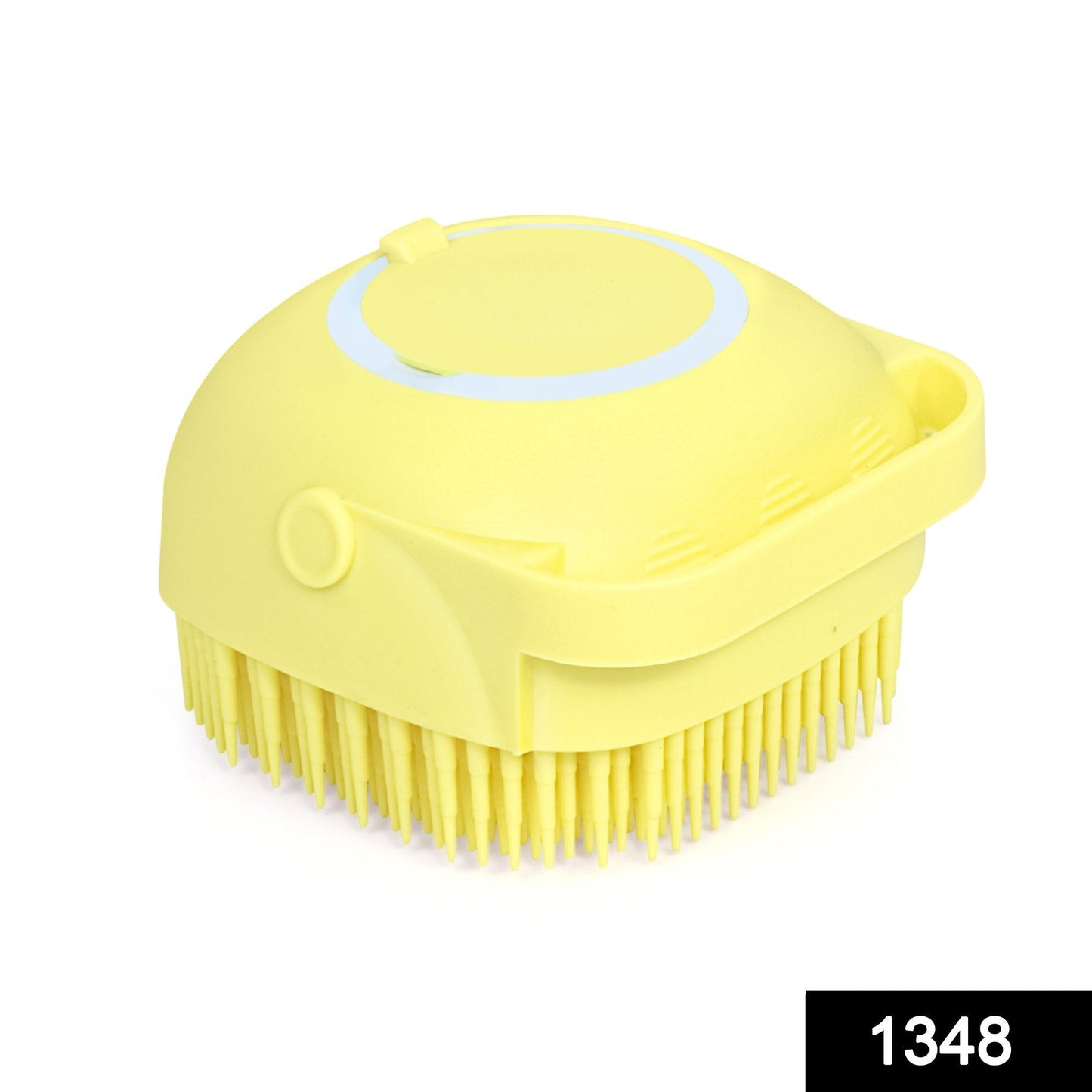 Soft silicone shower brush with palm grip and refillable gel dispenser, easy for daily use and cleaning