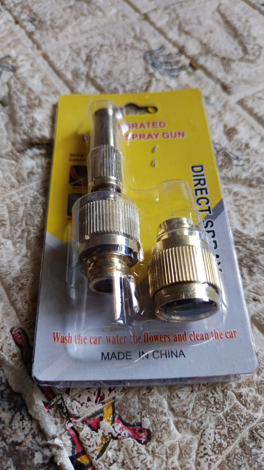 Brass hose nozzle spray gun with adjustable pressurized water