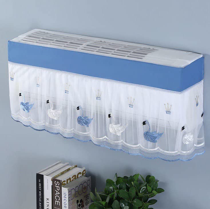 Durable breathable net fabric AC cover with elegant print pattern