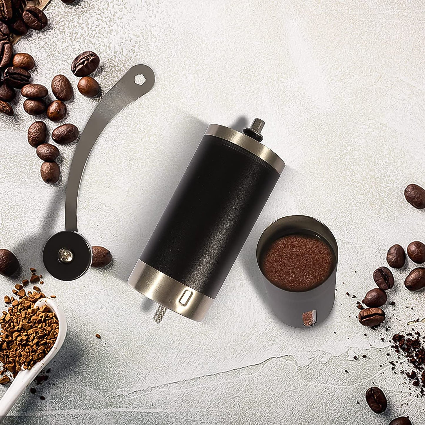 RoamGrind Steel Grinder, Quiet manual coffee grinder for home and outdoors use