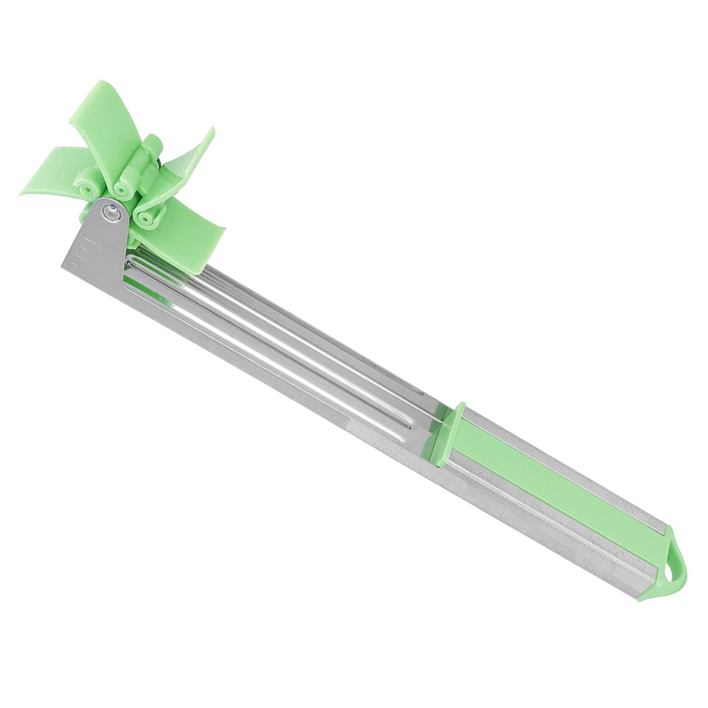 Stainless steel windmill fruit slicer for mess-free cubing action
