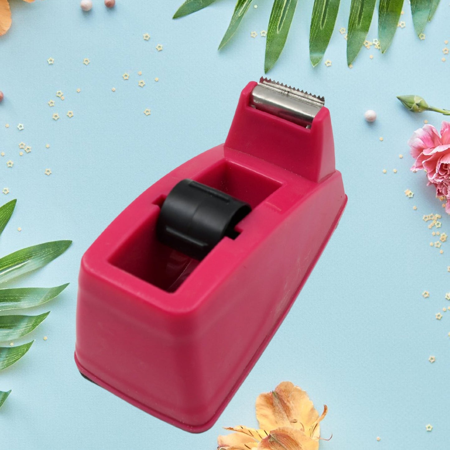 Lightweight plastic tape dispenser for home and office stationery